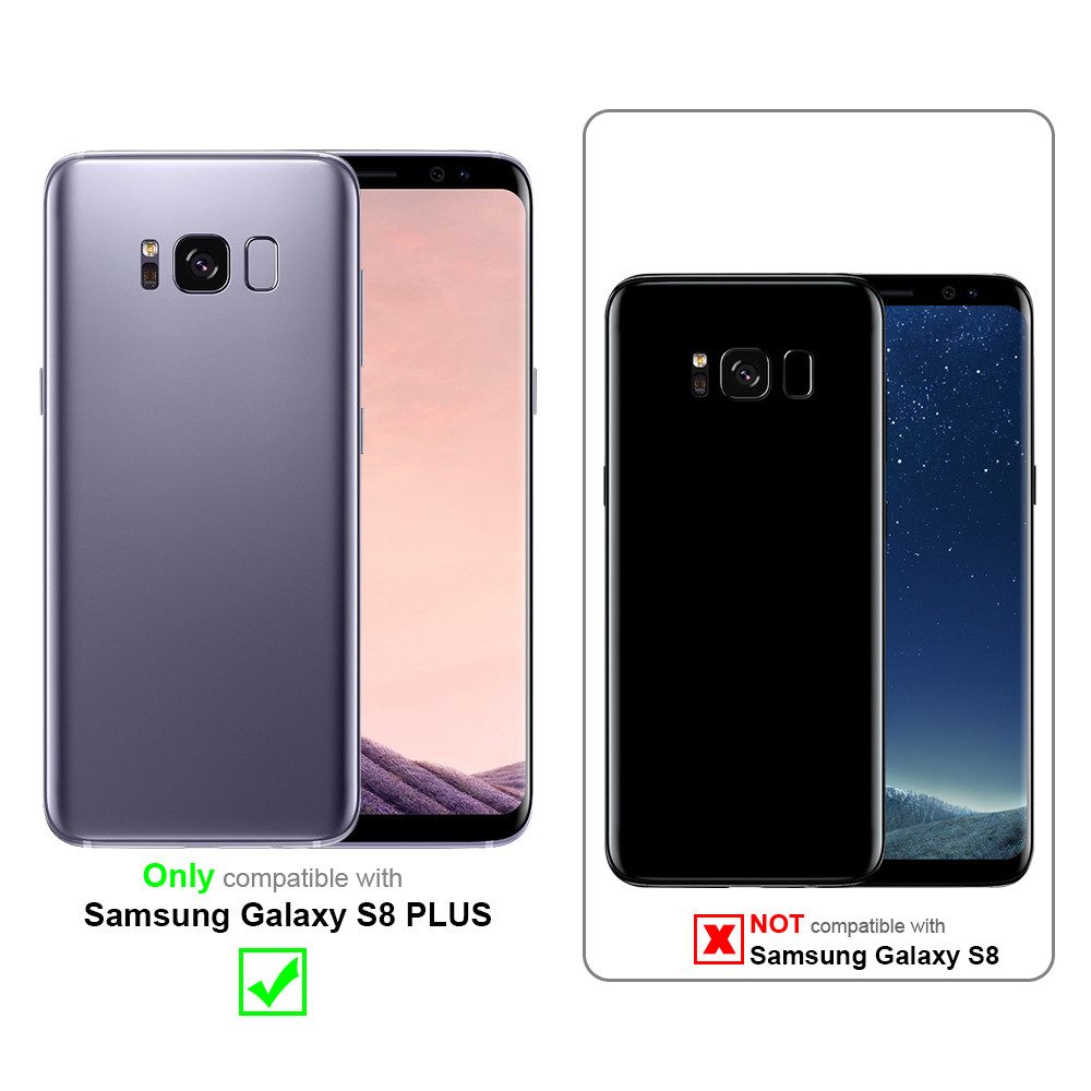 Cadorabo Handyhülle für Samsung Galaxy S8 PLUS Hülle Samsung Galaxy S8 PLUS, Hülle Schutzhülle Blumen Flower mit Standfunktion Kartenfach Magnet