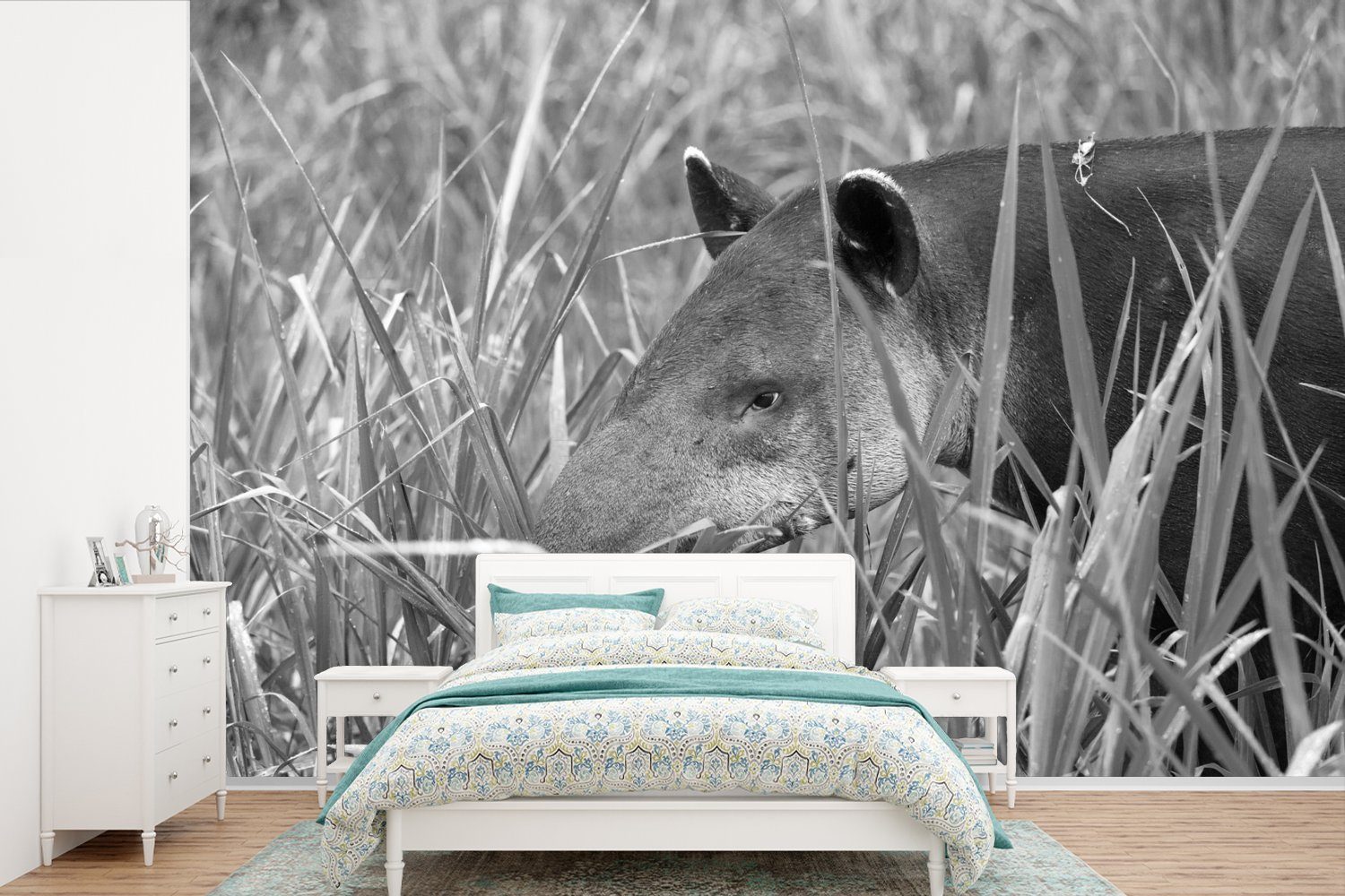 im Nationalpark für bedruckt, Tapir Rica Wohnzimmer, von in, St), Kinderzimmer, (6 MuchoWow Wallpaper Fototapete Costa Tapete Vinyl Schlafzimmer, Matt, Mittelamerikanischer