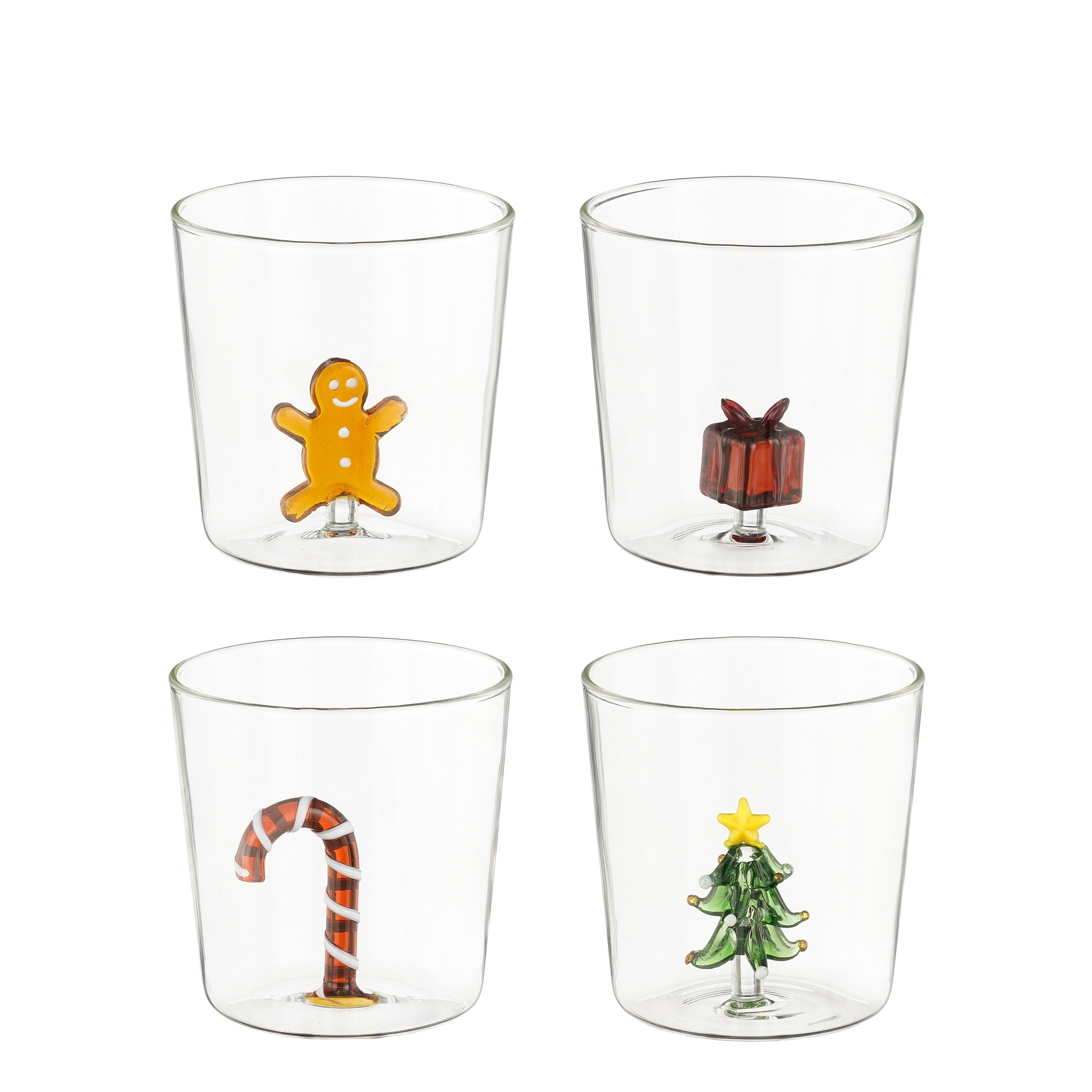 edelman Tasse MICA Trinkglas Weihnachten, sort. 4, 9x9cm