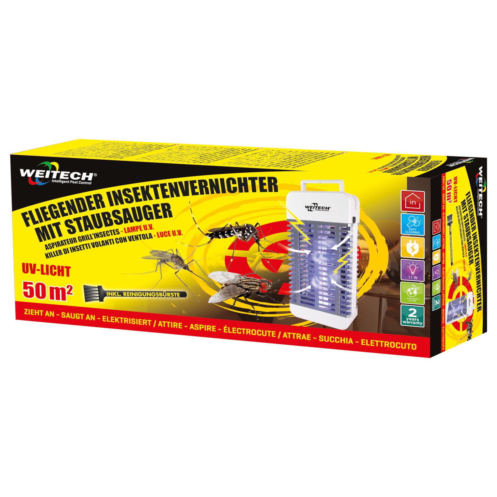 WEITECH Insektenfalle Insketenvernichter mit Staubsauger und UV Lampe