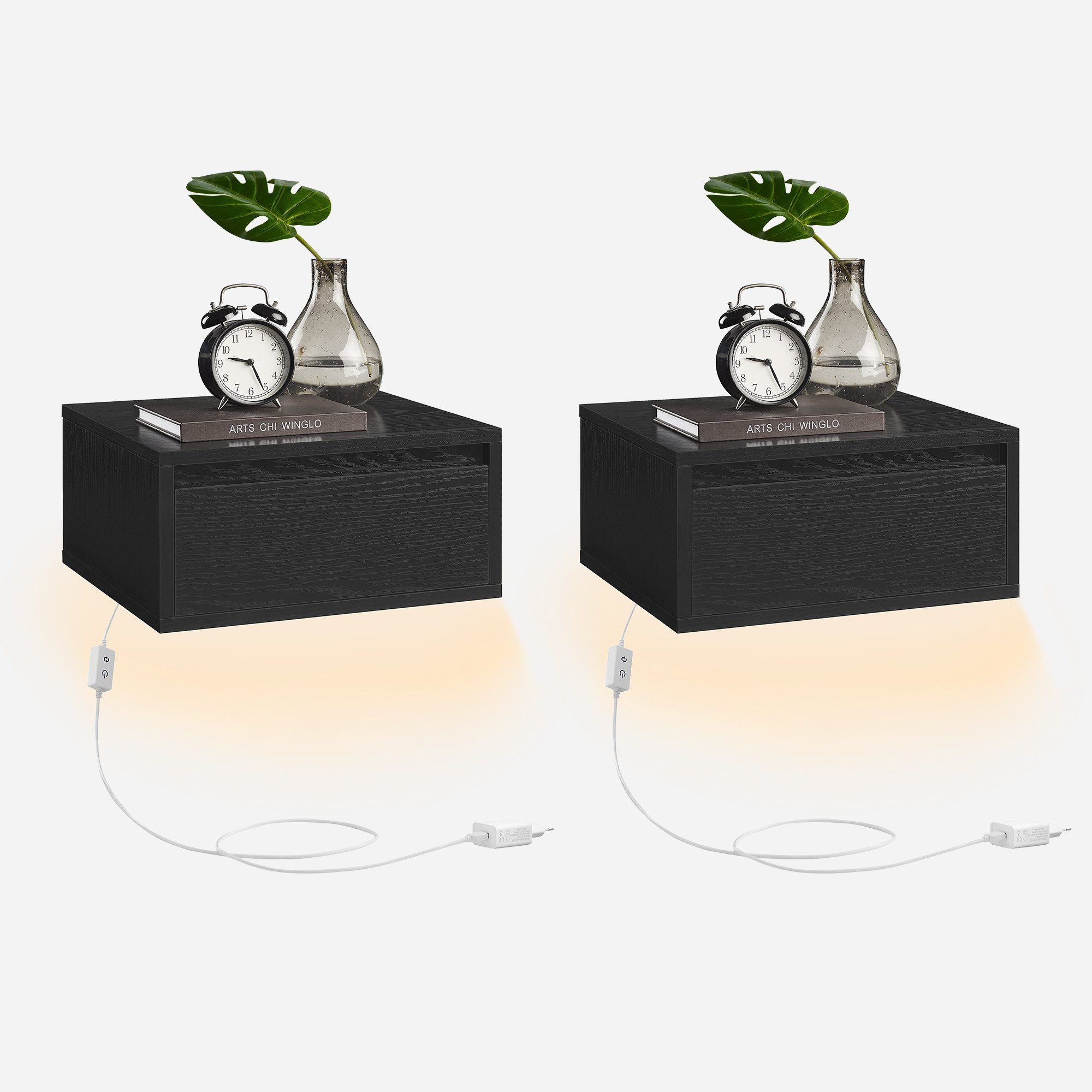 VASAGLE Nachttisch (2-St., 2er Set), hängend, Leuchte mit 3 Farben, schwebe günstig online kaufen