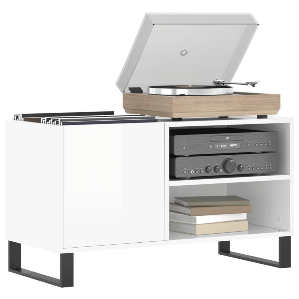 vidaXL Media-Regal Plattenschrank Hochglanz-Weiß 85x38x48 cm günstig online kaufen