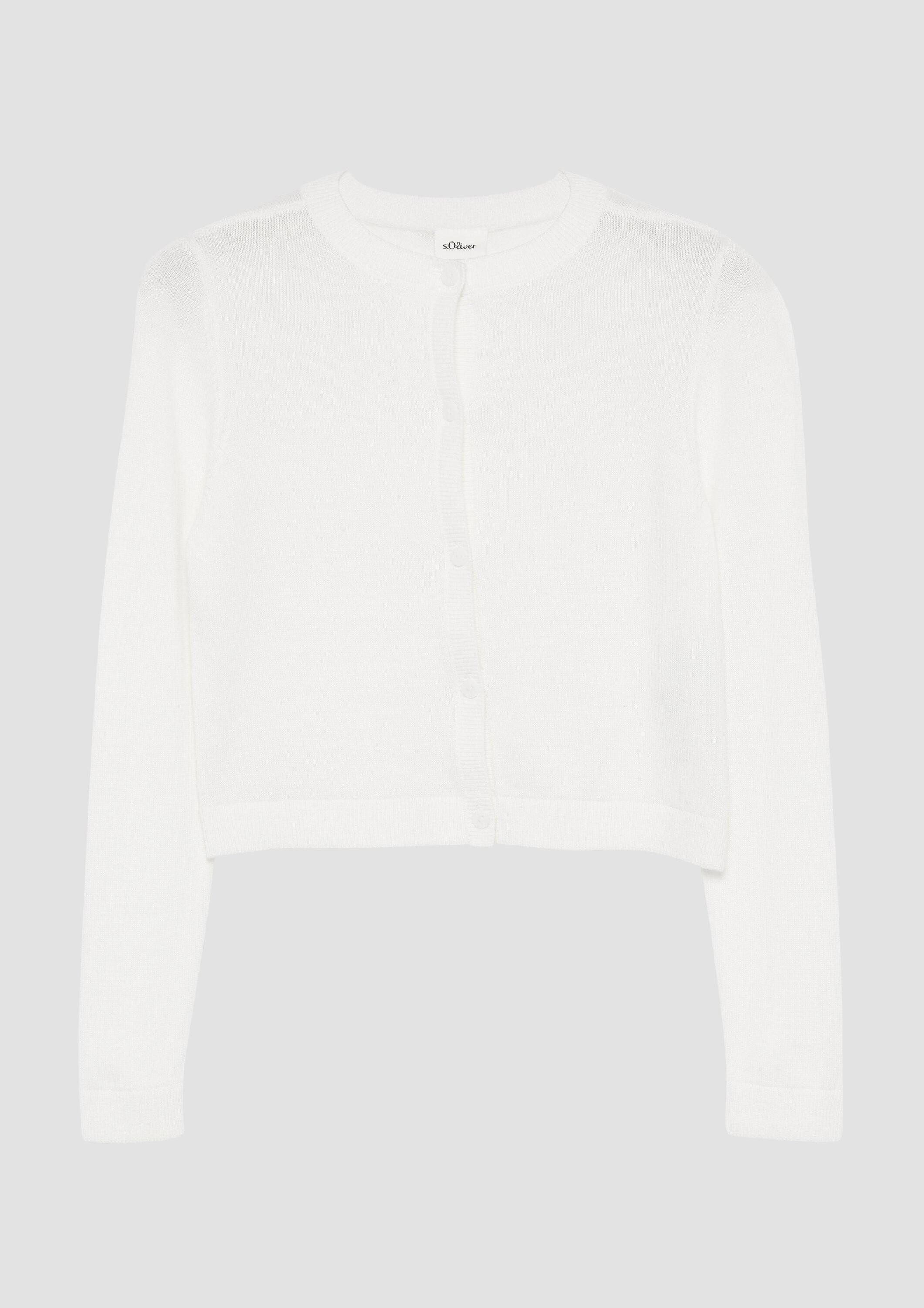 s.Oliver Cardigan Strickjacke Verkürzte Strickjacke aus Baumwollmix