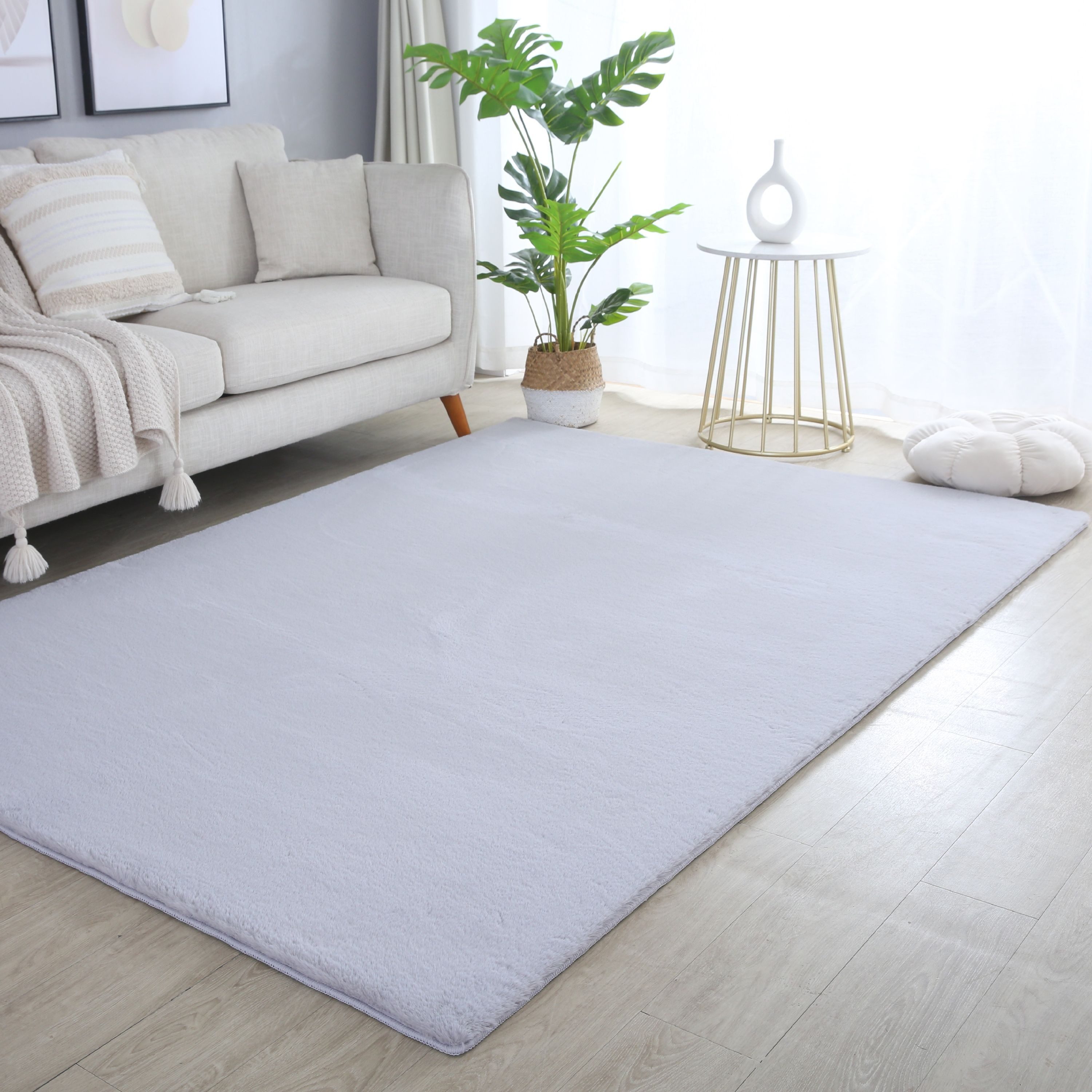 Carpettex Hochflor-Teppich Unicolor - Einfarbig, Läufer, Höhe: 20 mm, Teppich Wohnzimmer Einfarbig Shaggy Modern Flauschiger Felloptik Weich