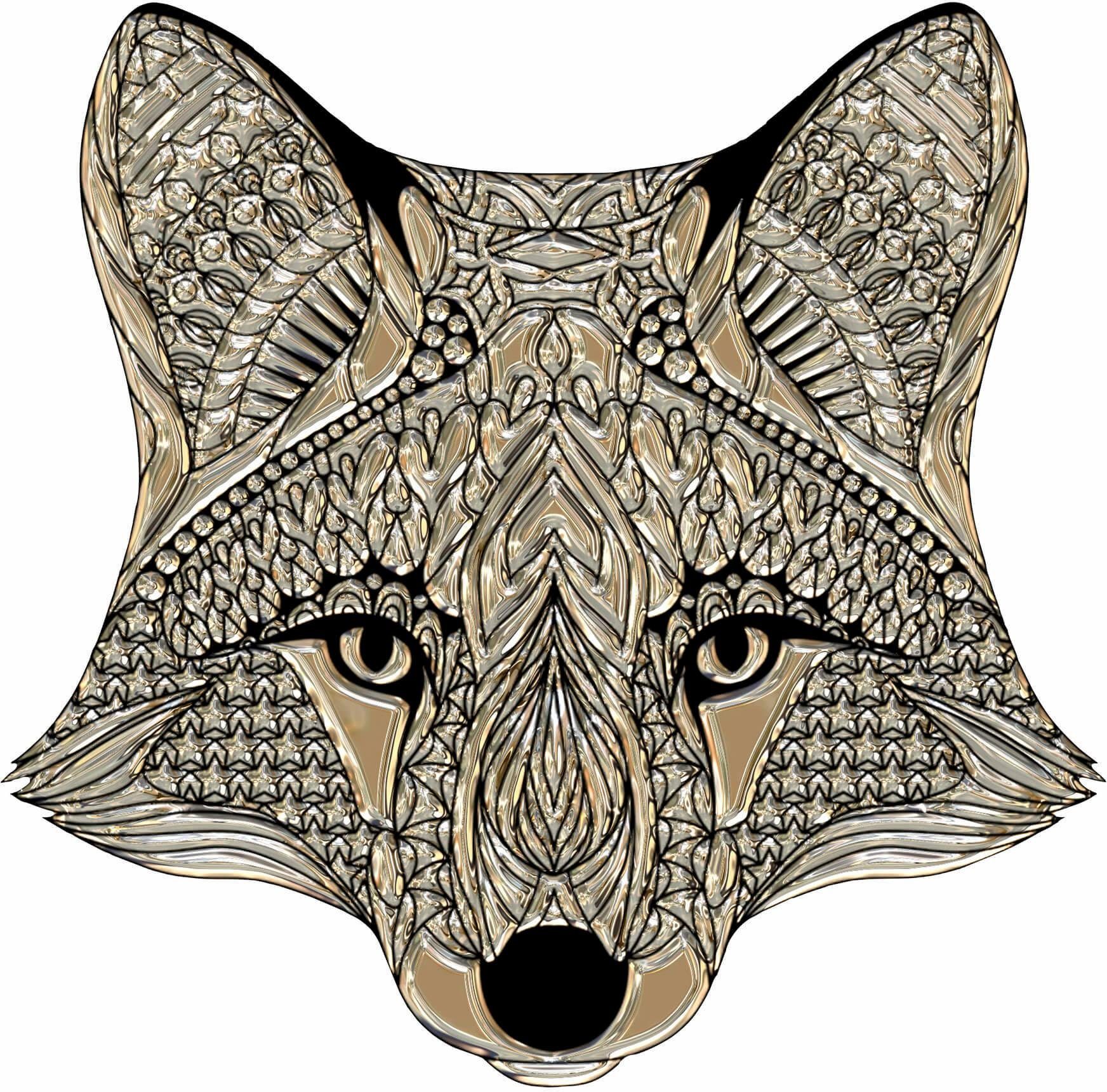 Wall-Art Wandtattoo Metallic Fox