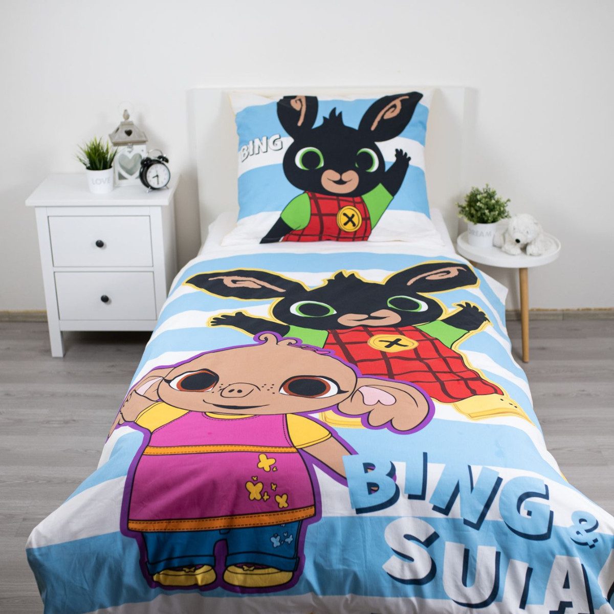 Bing Bettwäsche Baumwolle Kinder Bettbezug Kissenbezug 140 x 200 70 x 90 cm, Baumwolle