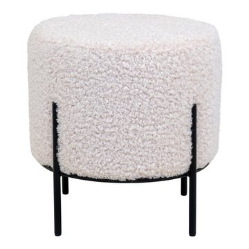 House Nordic Pouf Alford, in Weiss, Stoff - 35,5x37x35,5cm (BxHxT)