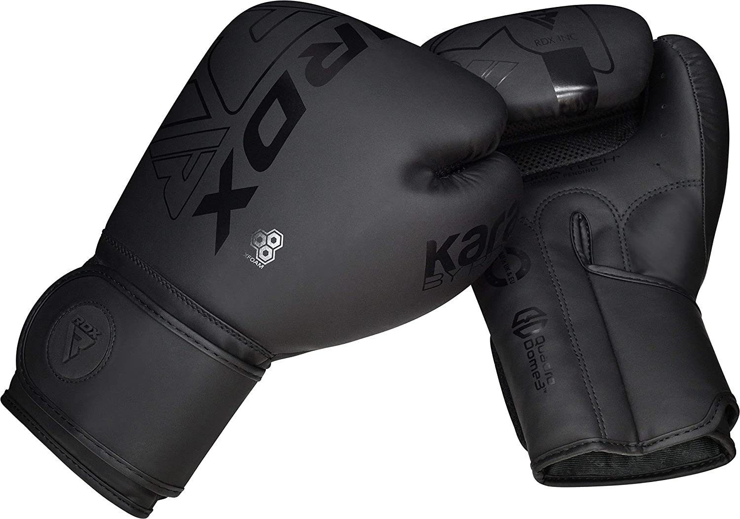 RDX Sports Kinderboxhandschuhe RDX BLACK Thai Boxhandschuhe für Junior Kinder-Boxhandschuhe Muay Sparring