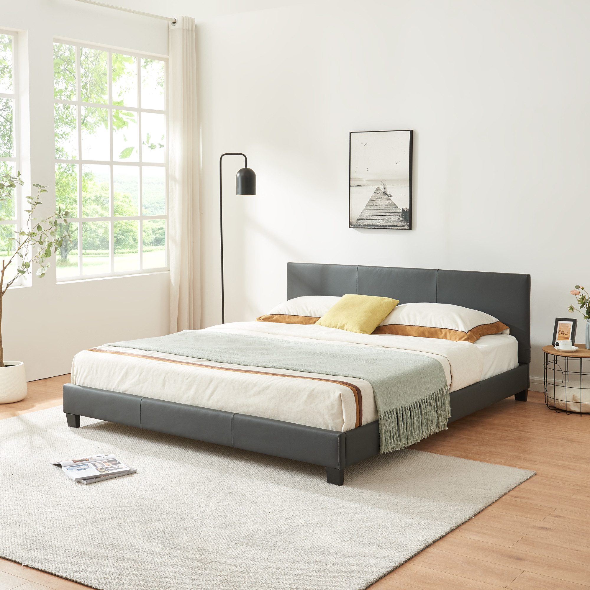 Corium Polsterbett, Modernes Kunstlederbett »Albacete« 180 günstig online kaufen