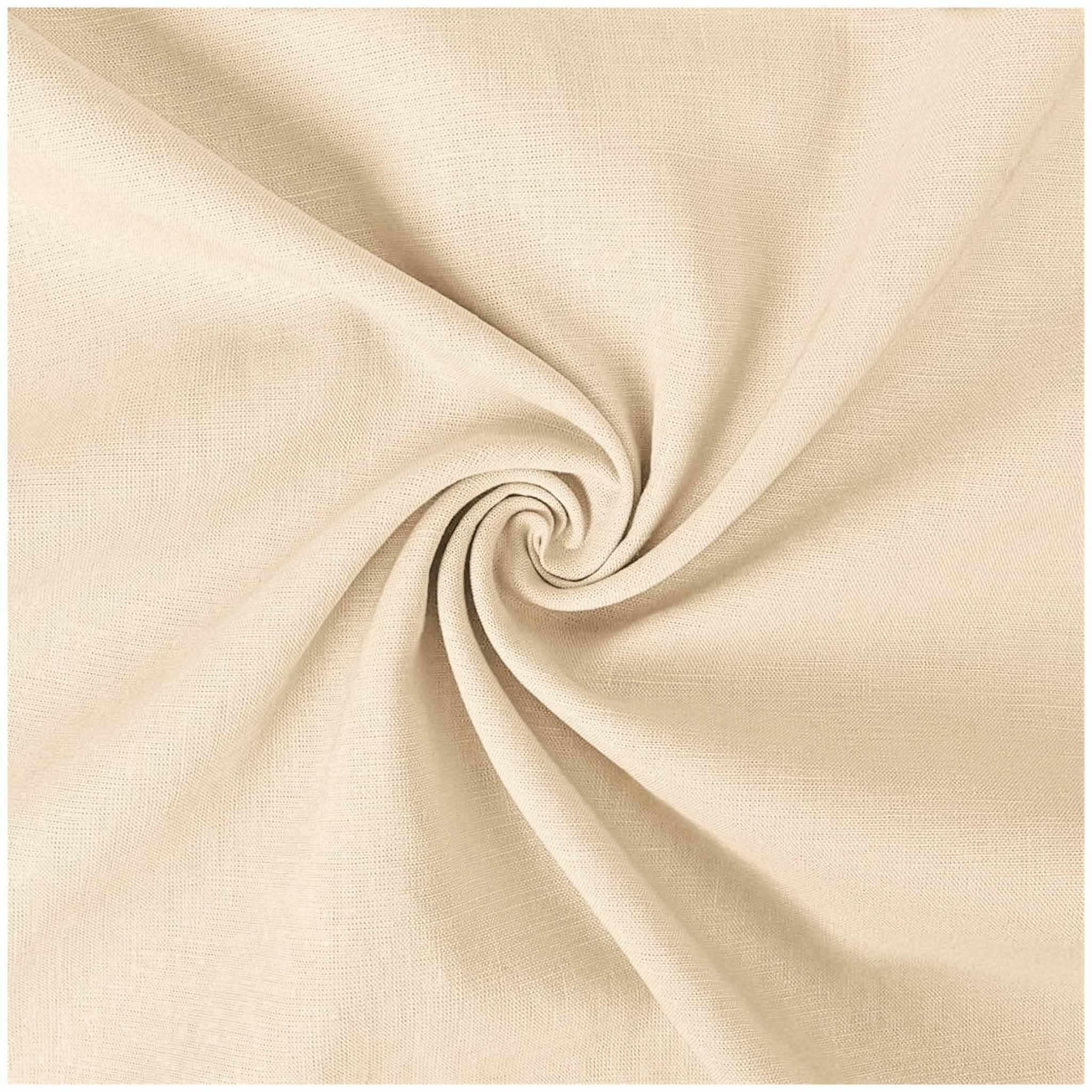 maDDma Stoff Leinenstoff gewaschen 100% Leinen 1/2 Meterware 135cm breit uni, hellbeige
