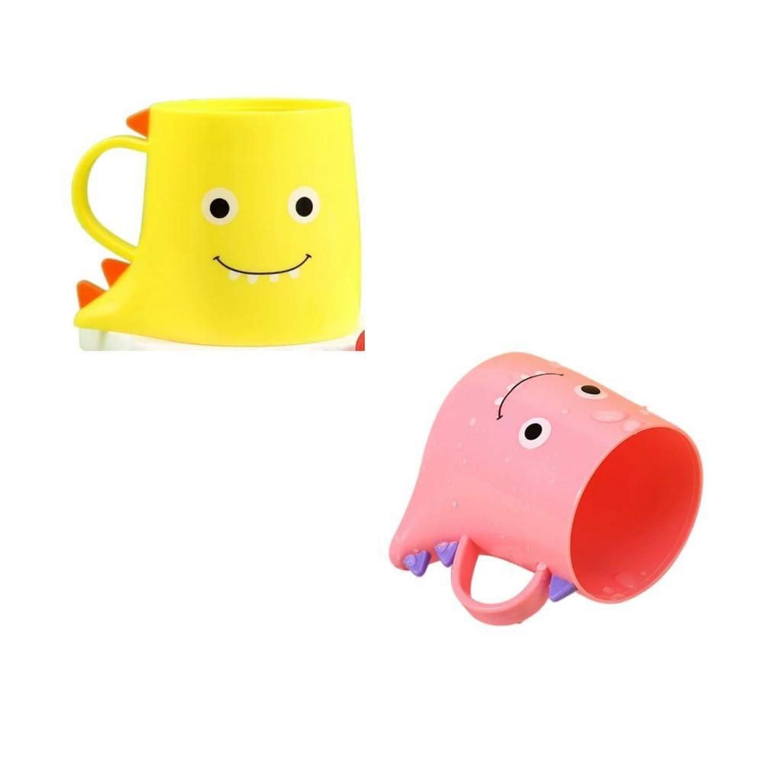 LuxusKollektion Zahnputzbecher Zahnputzbecher Set 2 Stück Kunststoff Kinder, (2-St)