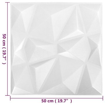 vidaXL Wandpaneel 3D-Wandpaneele 24 Stk 50x50 cm Diamantweiß 6 m²