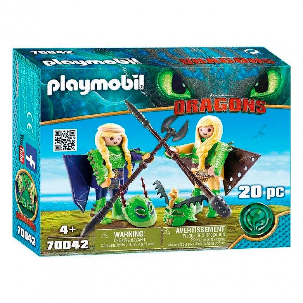 Playmobil® Spielfigur Playmobil Dragons 70042 Raffnuss und Taffnuss Fliegeranzug