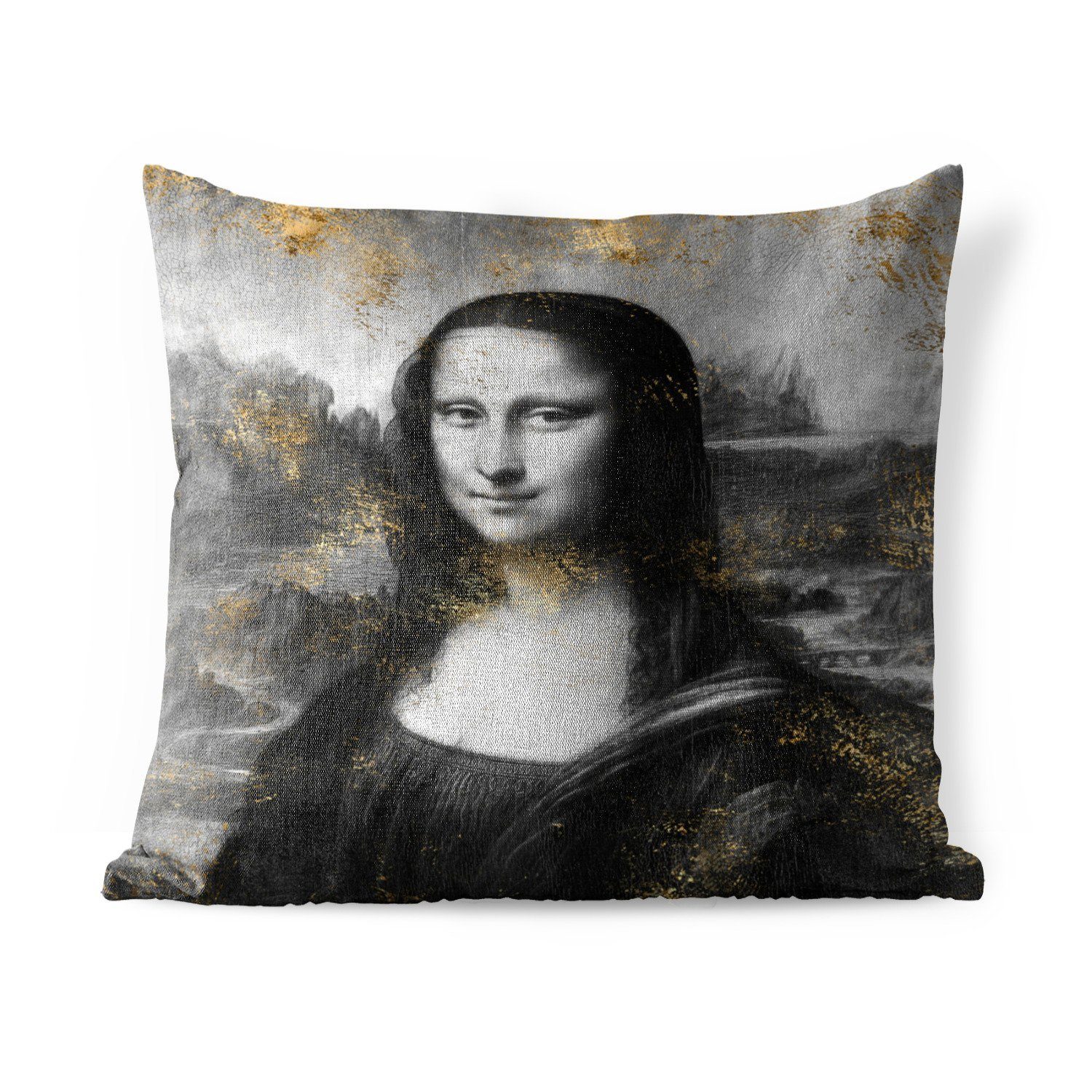 MuchoWow Dekokissen Mona Lisa - Leonardo da Vinci - Kunst, Kissenbezüge, Kissenhülle, Dekokissen, Dekokissenbezug, Outdoor