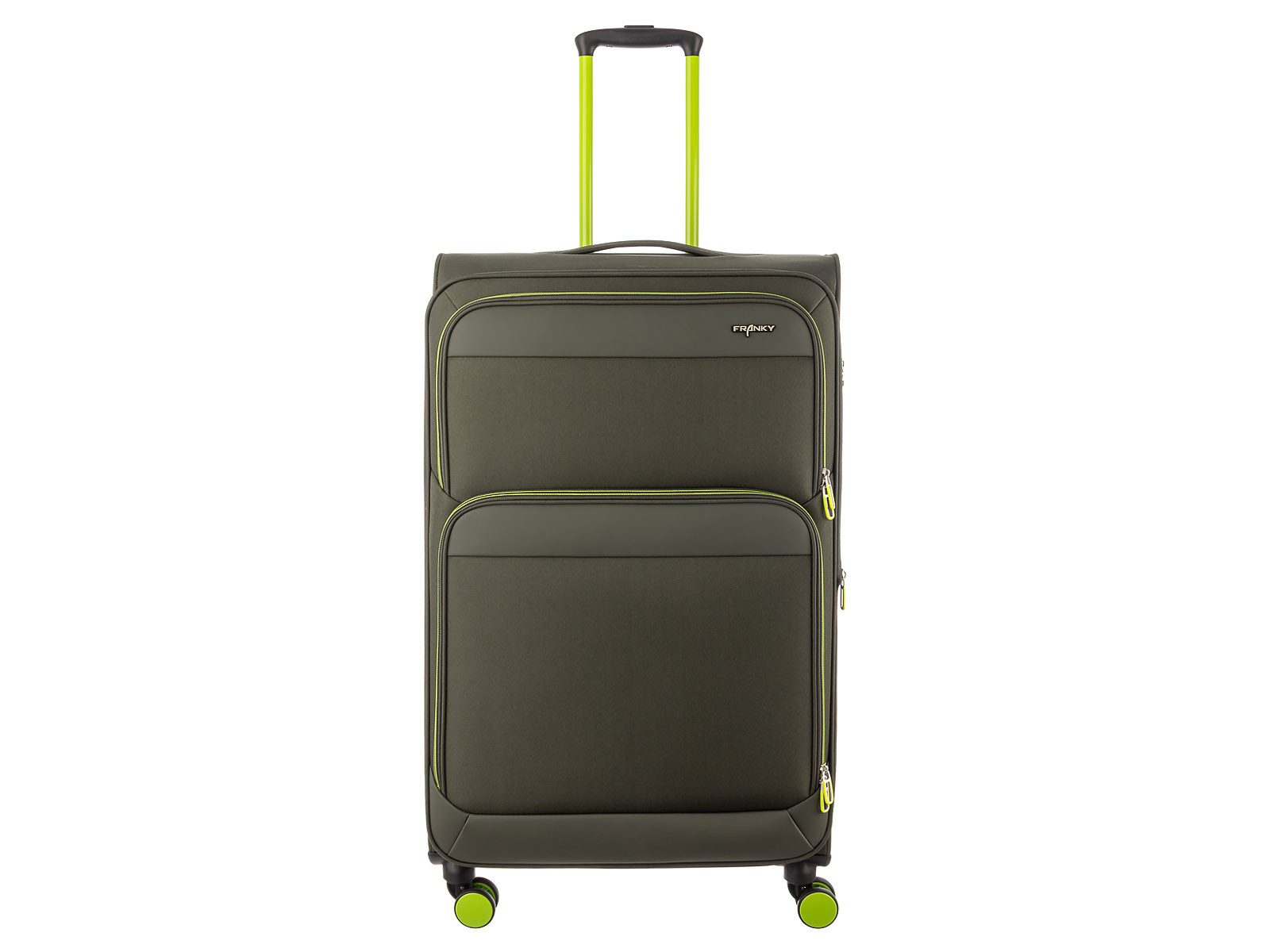 Franky Weichgepäck-Trolley Koffer Gr. L Reisegepäck T27-F Spinner 75er, 4 Doppellenkrollen Rollen, Dehnfalte TSA Schloss