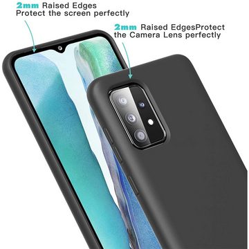 CoolGadget Handyhülle Schwarz als 2in1 Schutz Cover Set für das Samsung Galaxy A13 4G 6,6 Zoll, 2x Glas Display Schutz Folie + 1x TPU Case Hülle für Galaxy A13 4G