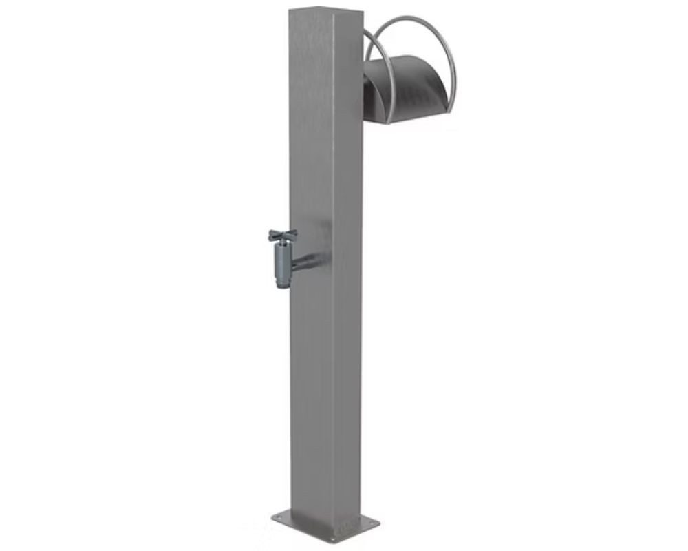 Ideal Eichenwald Gartendusche Wasserzapfsäule 120x80 Kaltwasser Edelstahl V2A mit Schlauchhalter