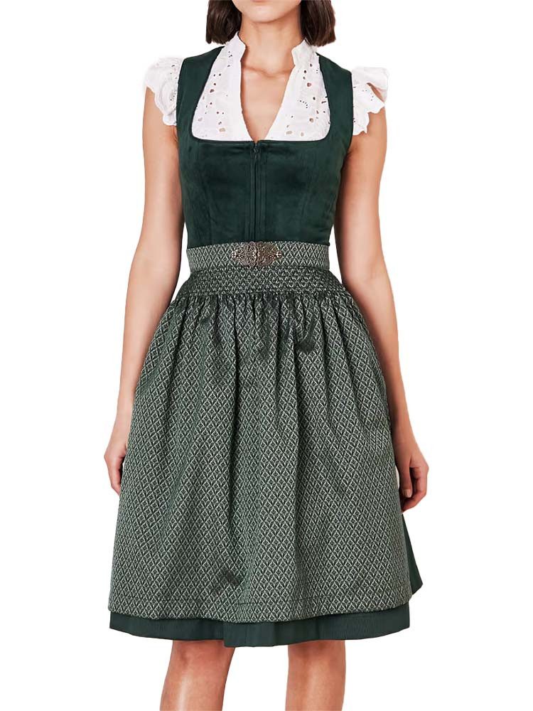 Krüger Madl Dirndl Dirndl Alisha 60cm Länge dunkelgrün