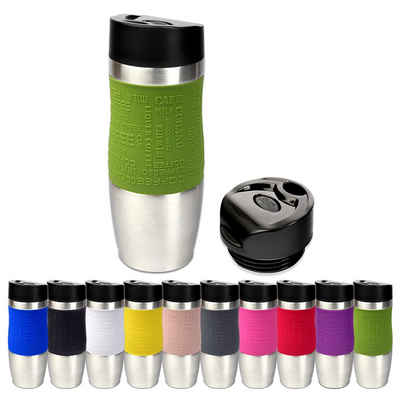 Schramm Glas Schramm® Thermobecher in 10 Farben inkl. Ersatzdeckel Isolierbecher ca. 400ml Thermoisolierbecher Kaffeebecher Travel Mug Reisebecher BPA-frei Coffee to go Becher