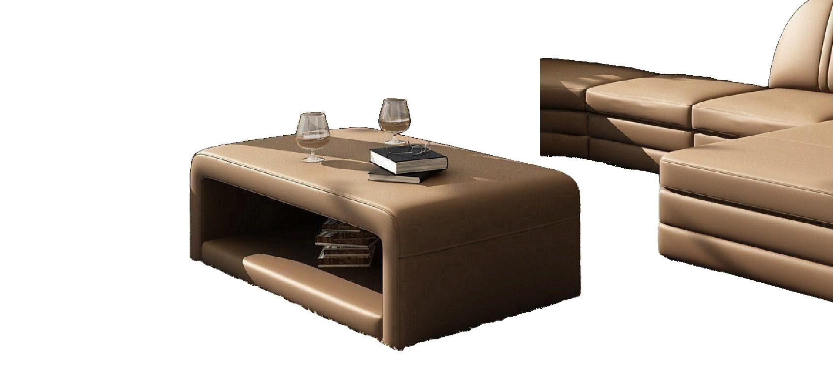 JVmoebel Couchtisch Exklusiver Couchtisch aus italienischem Leder und massivem Holz, Made in Europa