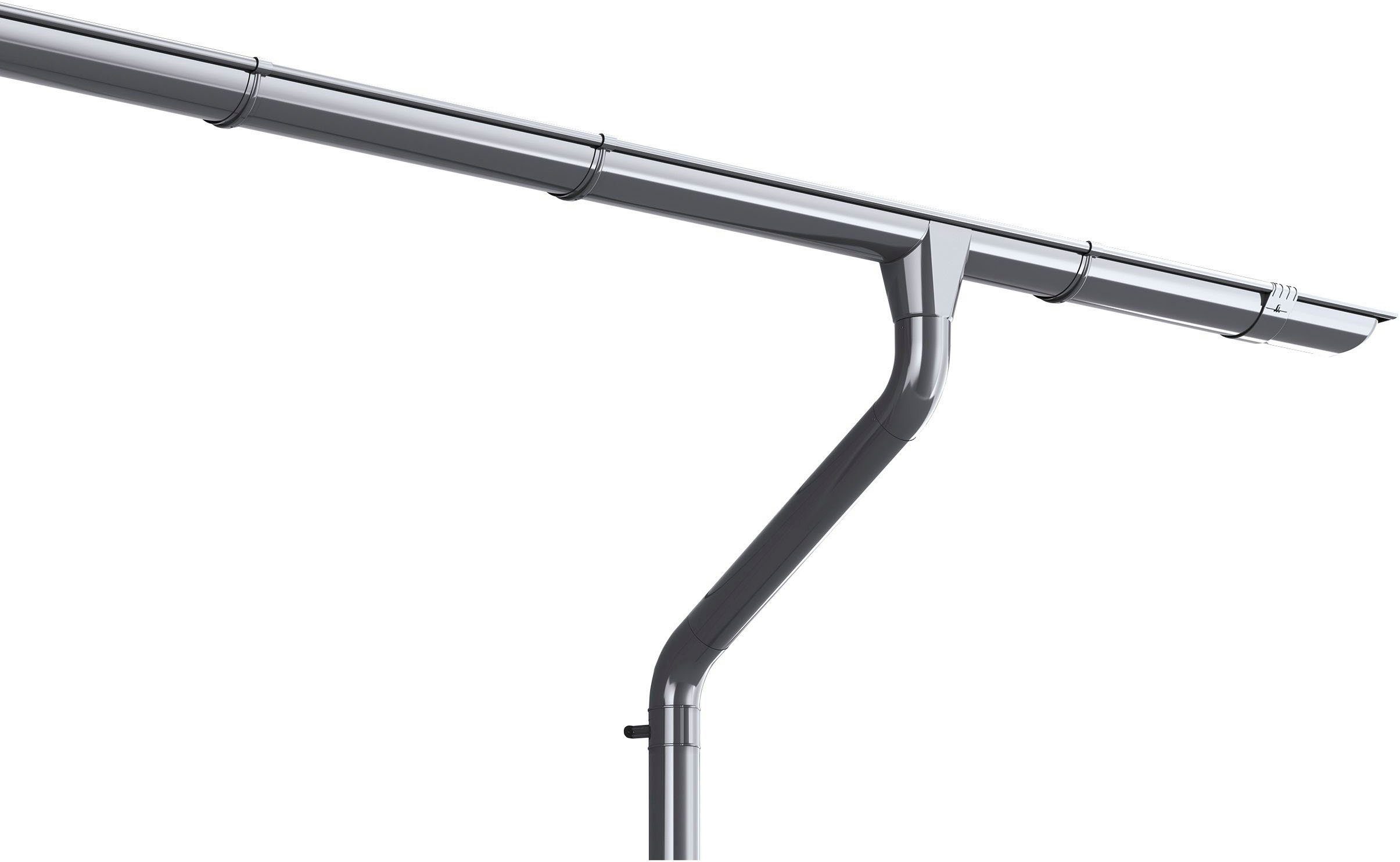 weka Dachrinne Желобаset 1 x 6,5 m verzinkt, inkl. Желобаendstücke, Regenfallrohr 2 m, Ablaufstutzen, Желобаhalter