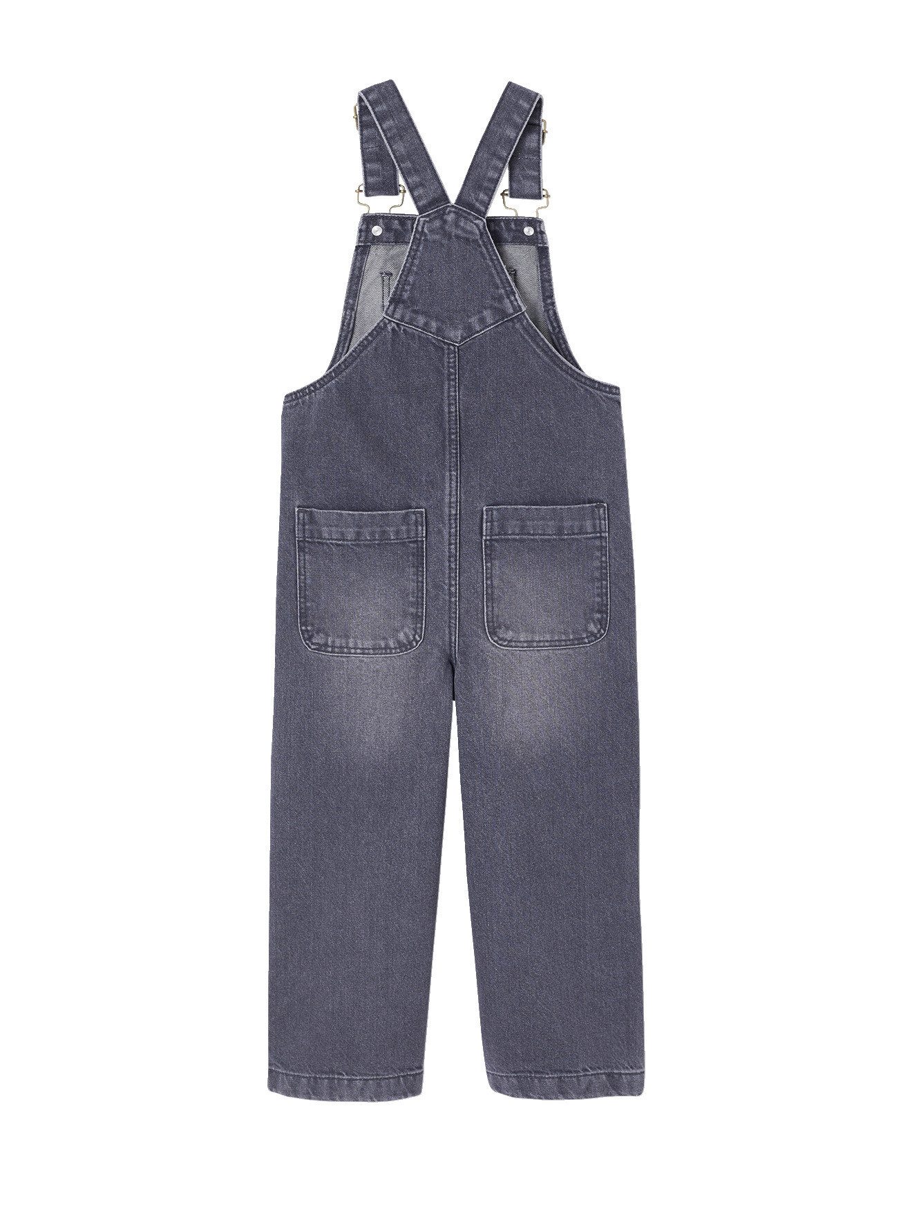 vertbaudet Jumpsuit Mädchen Jeans-Latzhose mit weitem Bein