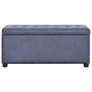 furnicato Truhenbank Ottoman mit Stauraum 87,5 cm Grau Wildleder-Optik