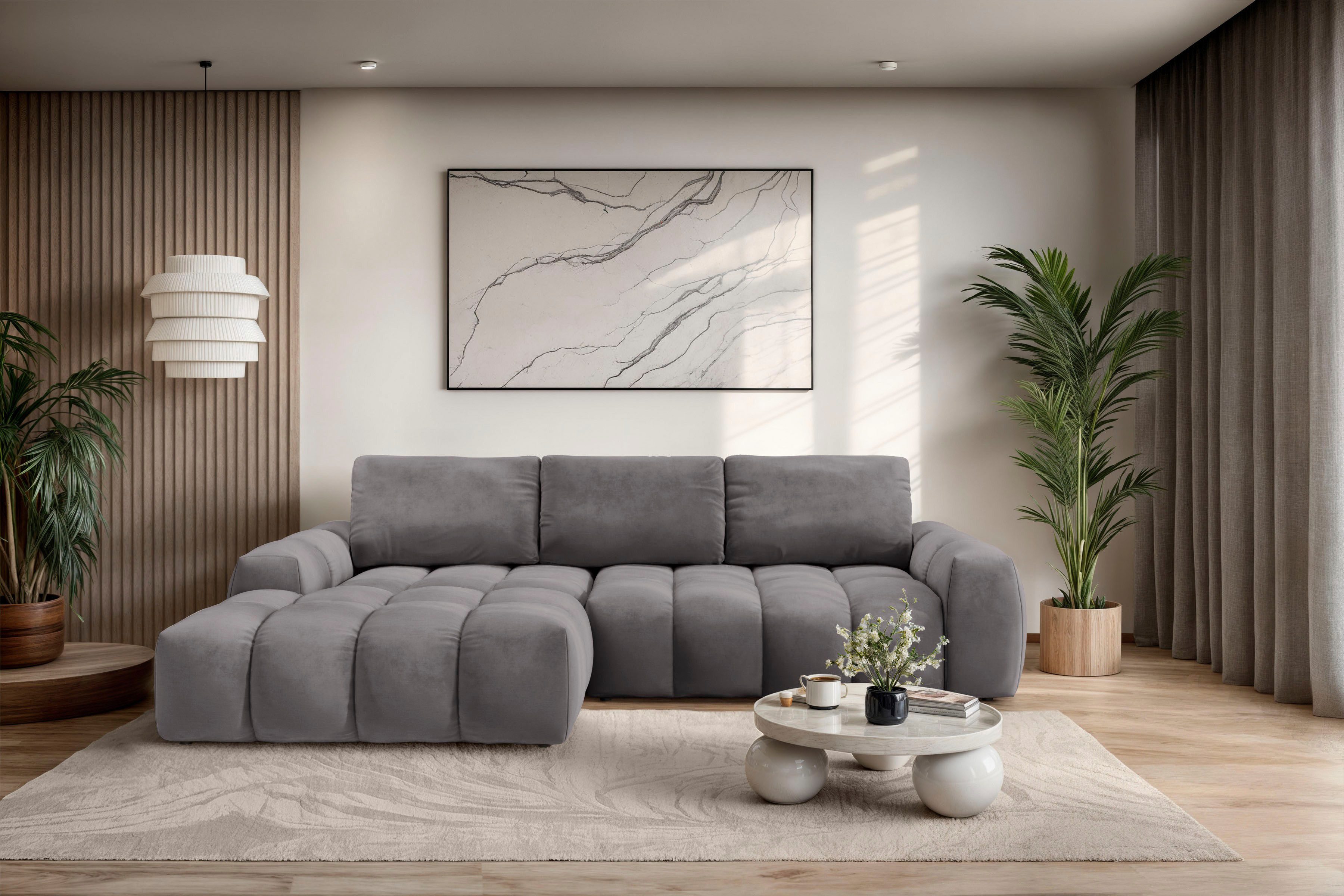 OTTO home Ecksofa AZITA L-Form, 270 cm - OTTO. Verlässliche Qualität., wahlweise als Schlafsofa m. Bettkasten, Bubble-Optik