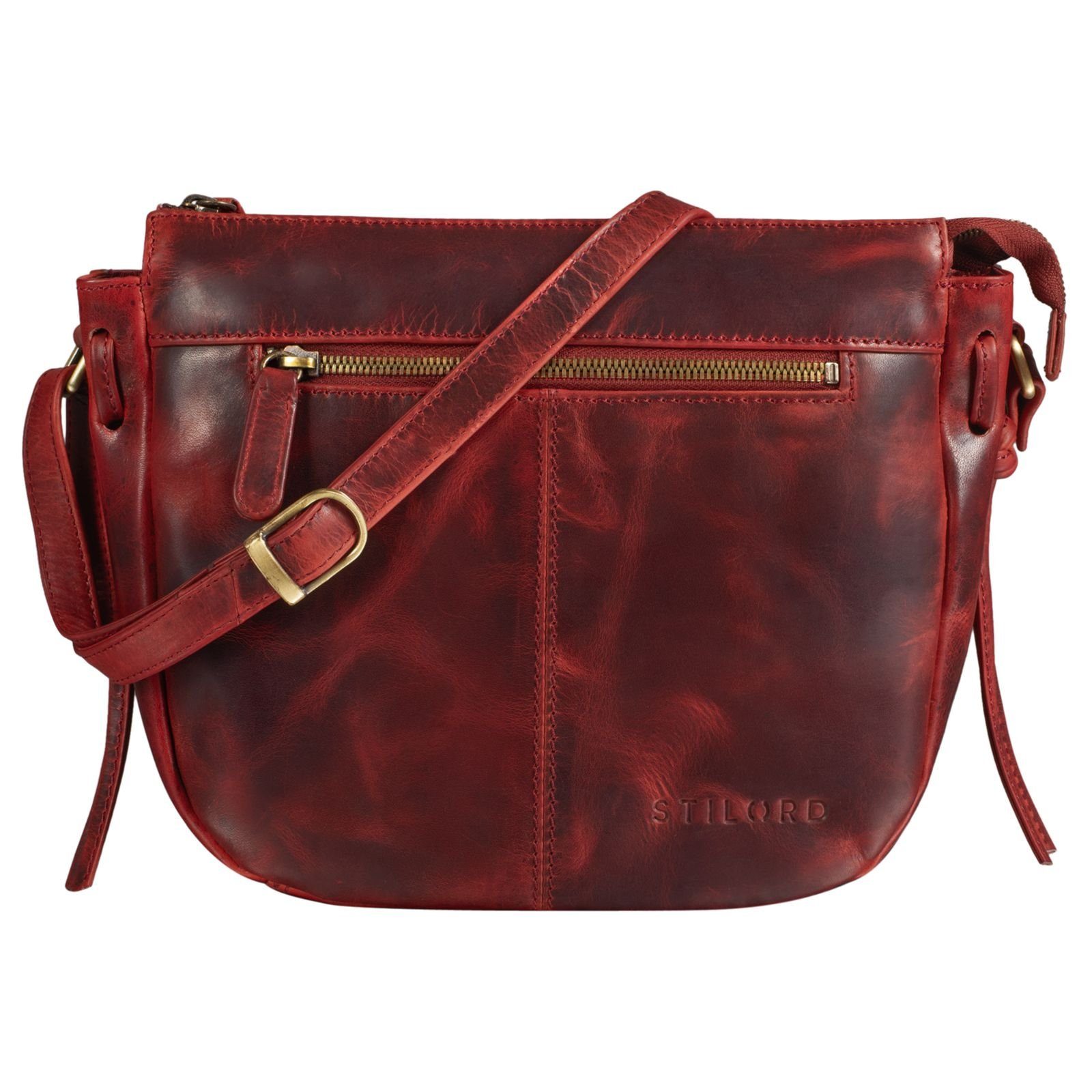 STILORD Handtasche "Bella" Lederhandtasche Damen kara - rot