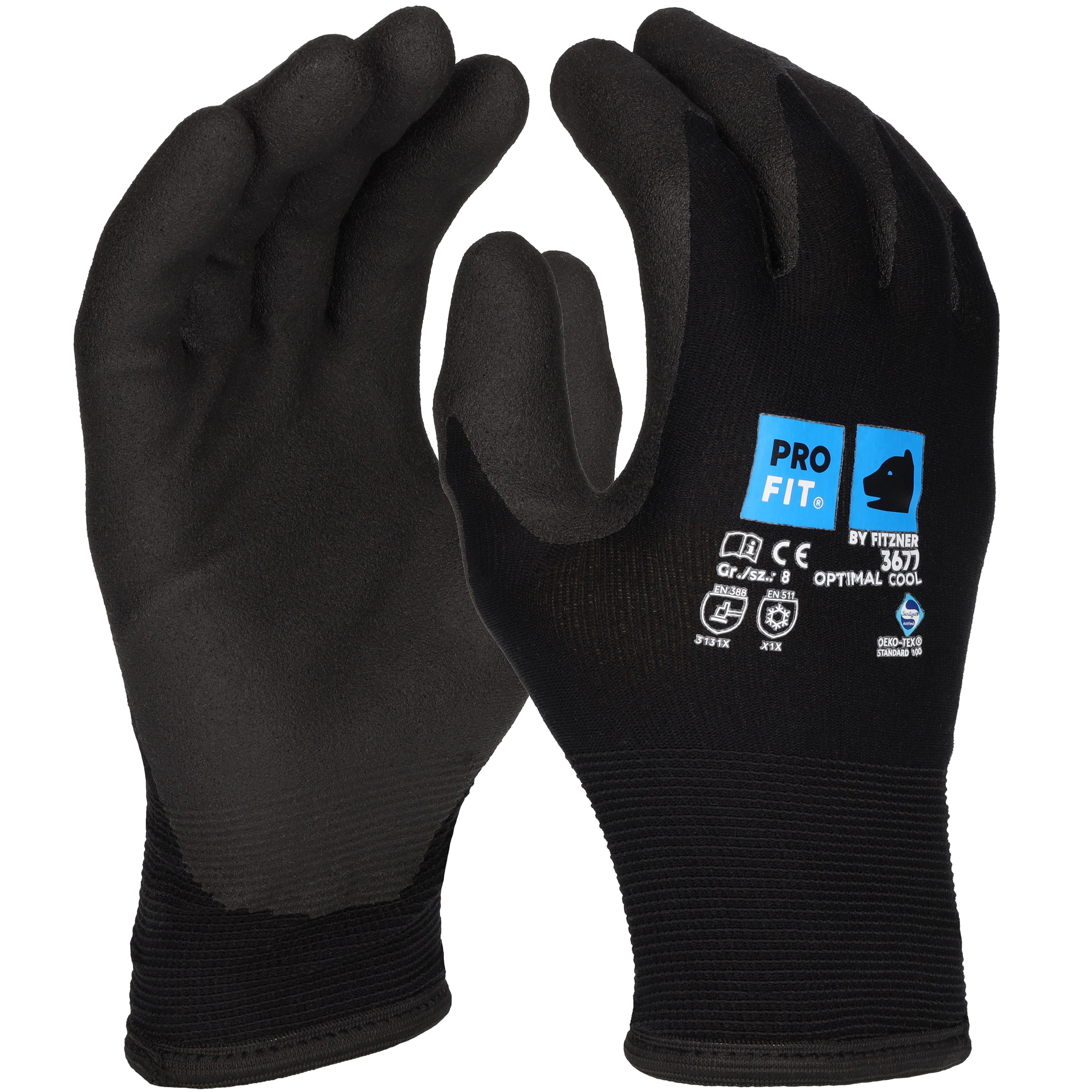 PRO FIT by Fitzner Mechaniker-Handschuhe, Winterhandschuhe Optimal Cool, Рабочие перчатки (6, Paar) Angenehm und wärmend, Robust und Nässe abweisend, HPT Beschichtung