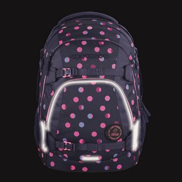 coocazoo Schulranzen Schulrucksack-Set MATE Reflective Moons 3-teilig (3-teilig), ergonomisch, reflektiert, Körpergröße: 135 - 180 cm