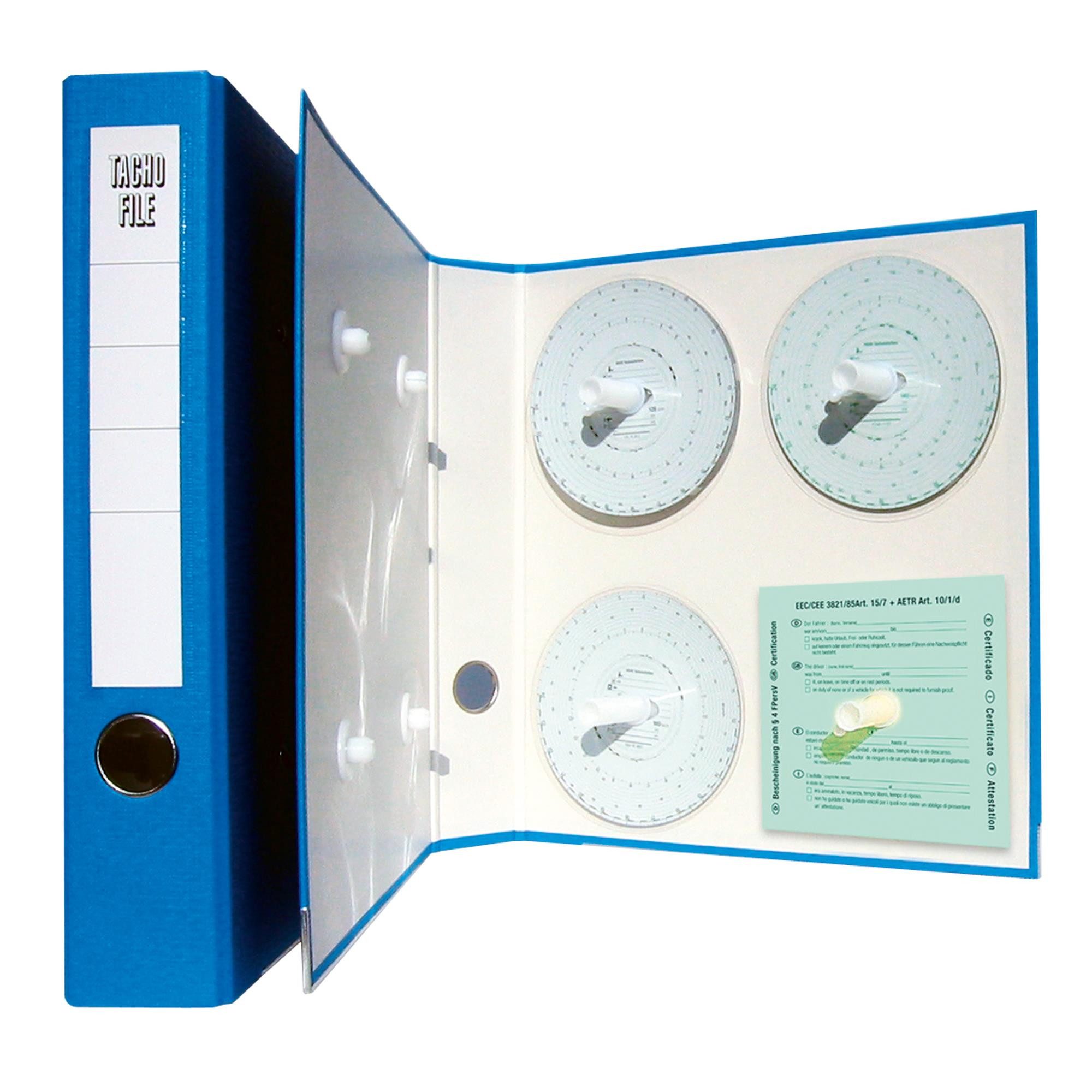 RNK Aktenordner RNK Archivordner A4 blau für ca. 1200 Tachoscheiben