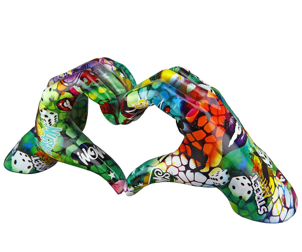Casablanca by Gilde Dekoobjekt Herz Hände Graffiti – Street-Art Skulptur 29 cm, 37210, modernes Wohnaccessoire in Herzform