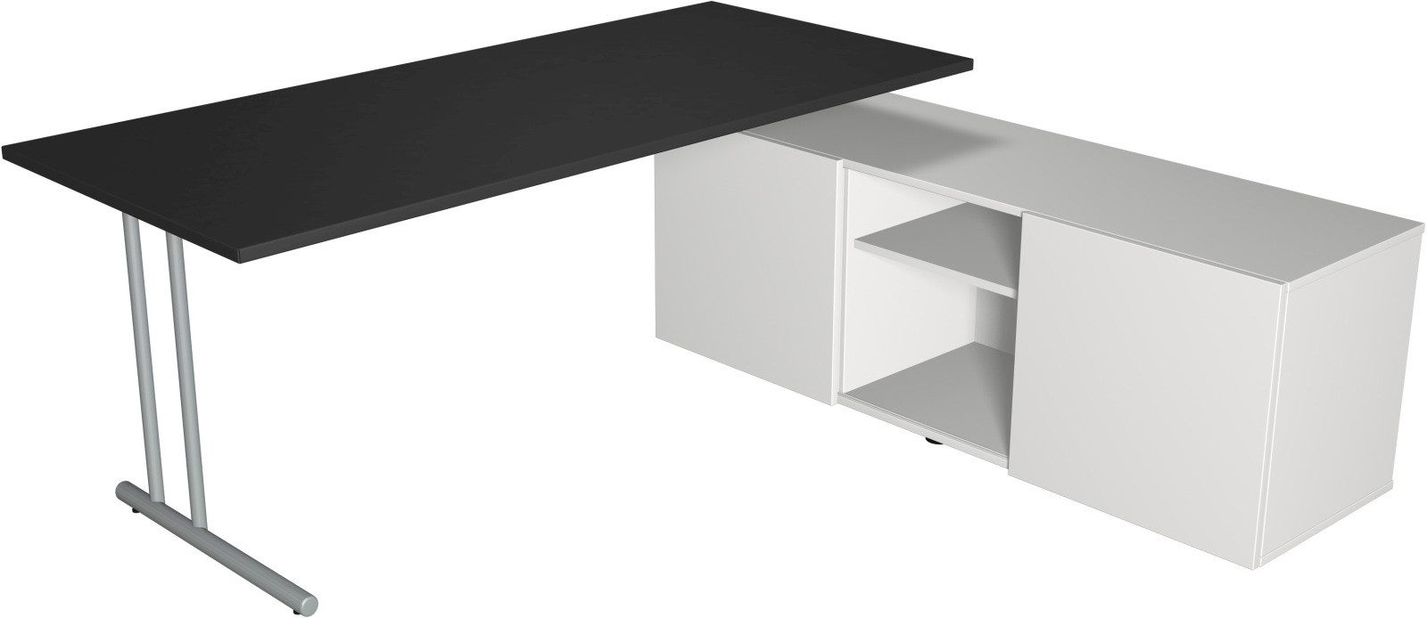 KERKMANN Schreibtisch Schreibtisch start up BxT 180x80 mit Sideboard anthrazit
