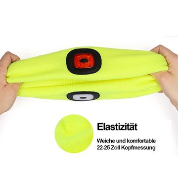 GelldG Mütze & Schal Mütze Mit LED Licht, LED Beanie, Beleuchtete Mütze, Stirnlampe Mütze