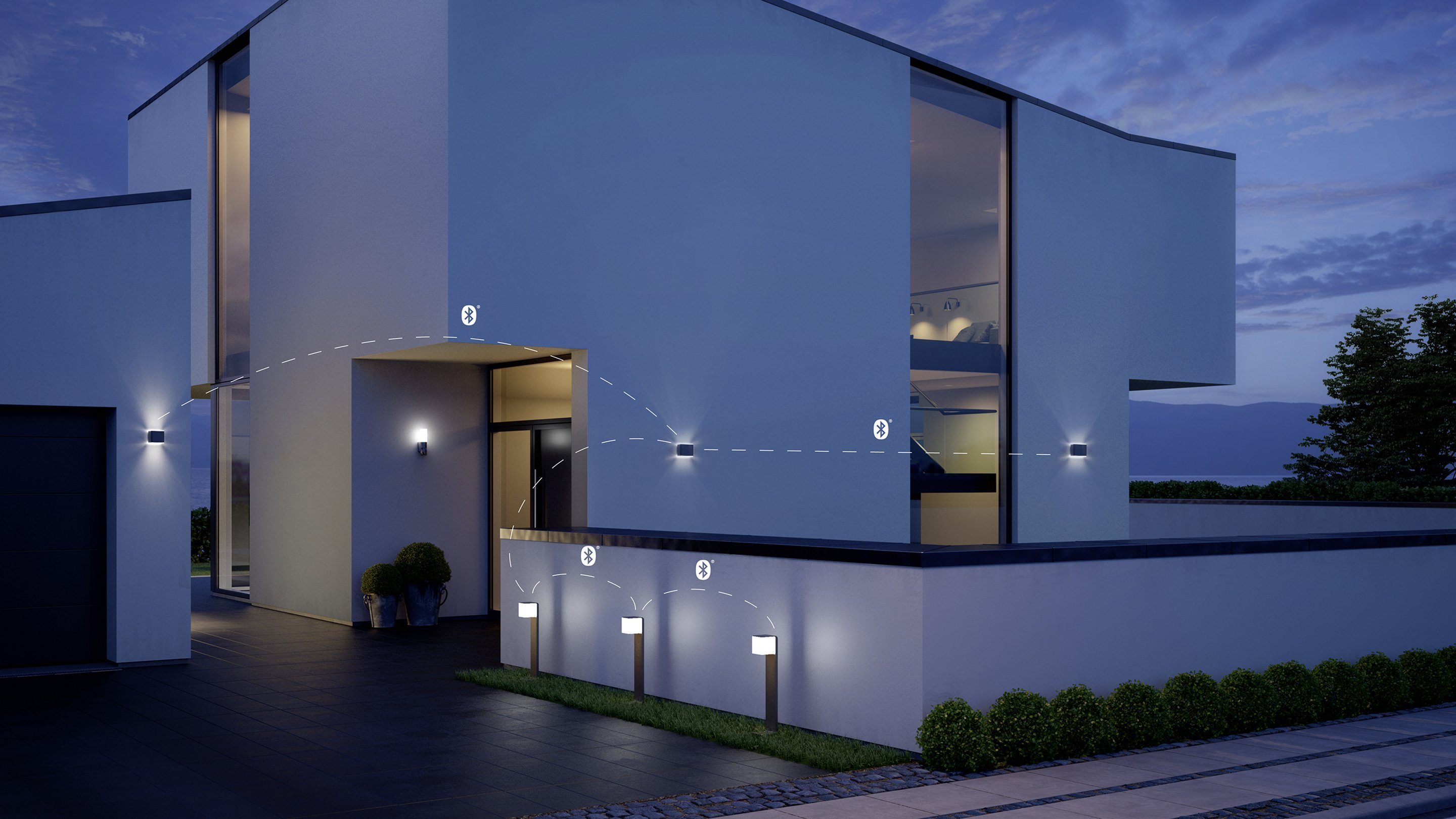steinel LED Außen-Wandleuchte L 830, mit Bewegungsmelder und Bluetooth, LED fest integriert, Warmweiß, Bluetooth