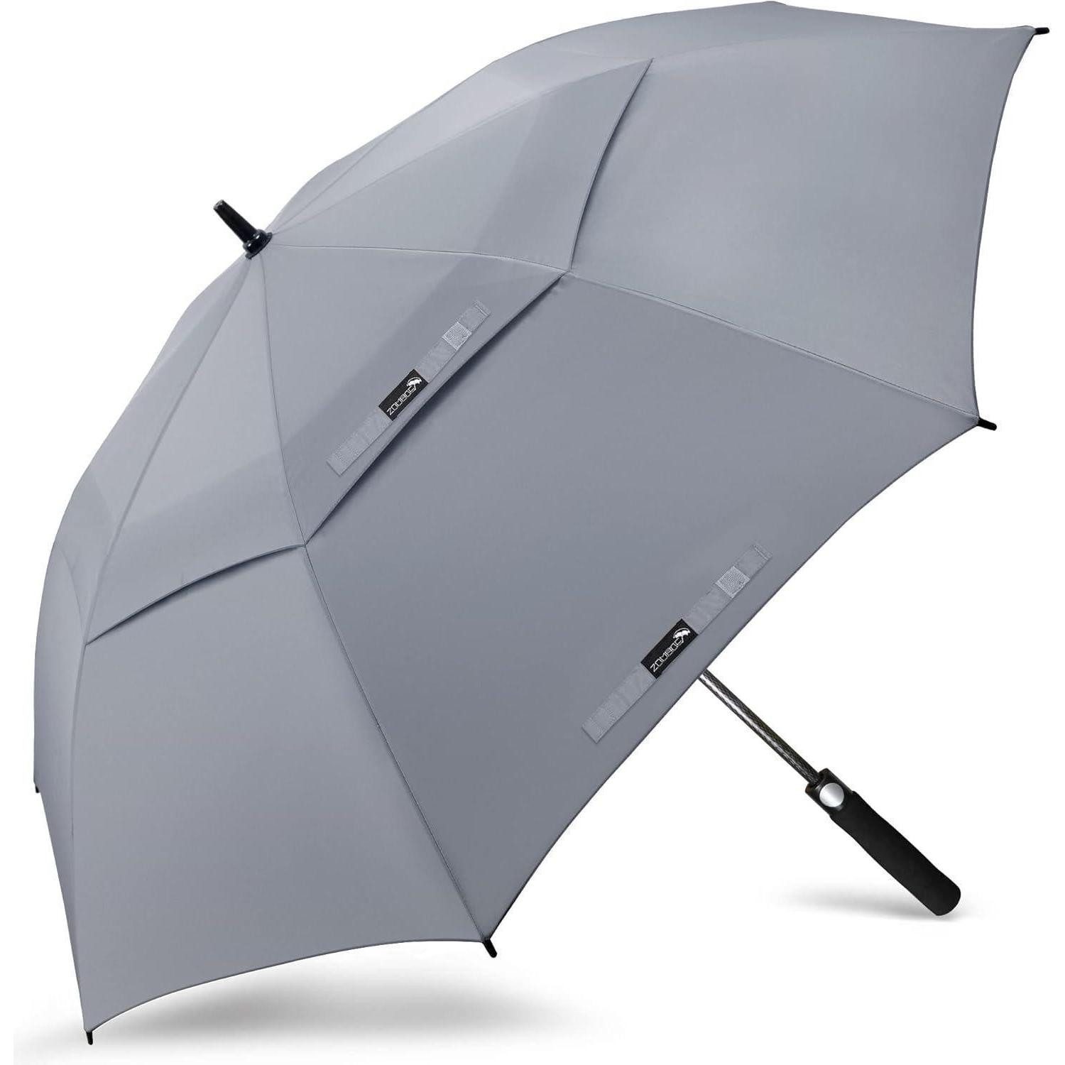 LuxusKollektion Golfregenschirm Regenschirm Sturmfest Groß Golfschirm Herren Damen XXL Grau 157CM XL