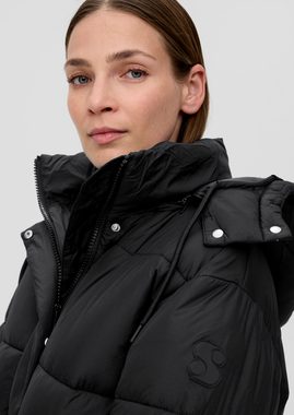 s.Oliver Funktionsjacke Steppjacke mit abnehmbarer Kapuze Label-Patch