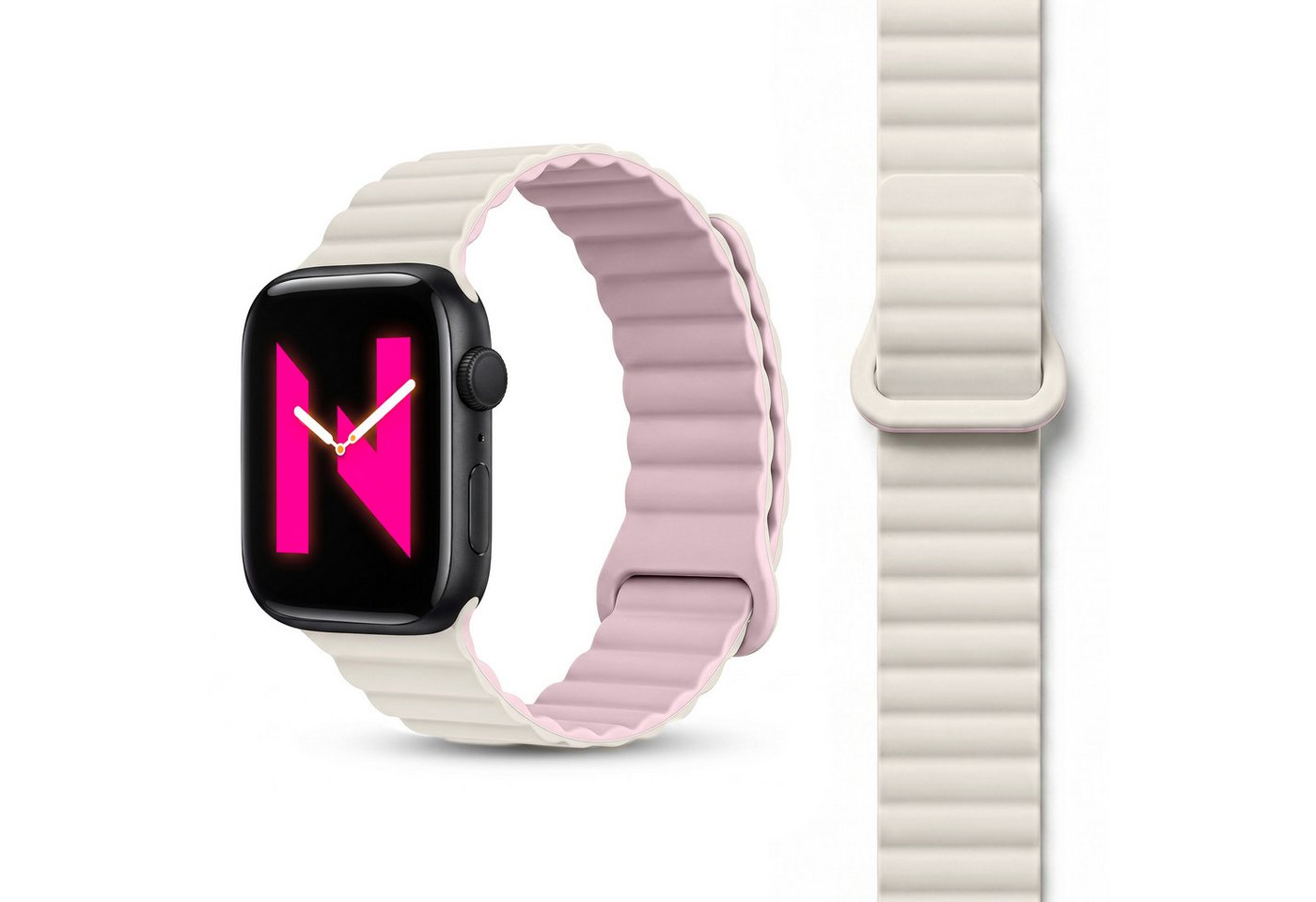 Nalia Smartwatch-Armband Apple Watch 38/40/41/42mm, Magnetisches Silikon Ersatzband / für Sport Fitness Uhr / Atmungsaktiv