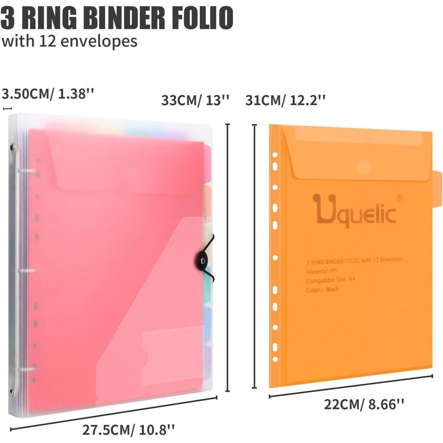 LuxusKollektion Ringbuchmappe Dokumentenmappe A4 Ringordner schmal 12er Dokumententaschen