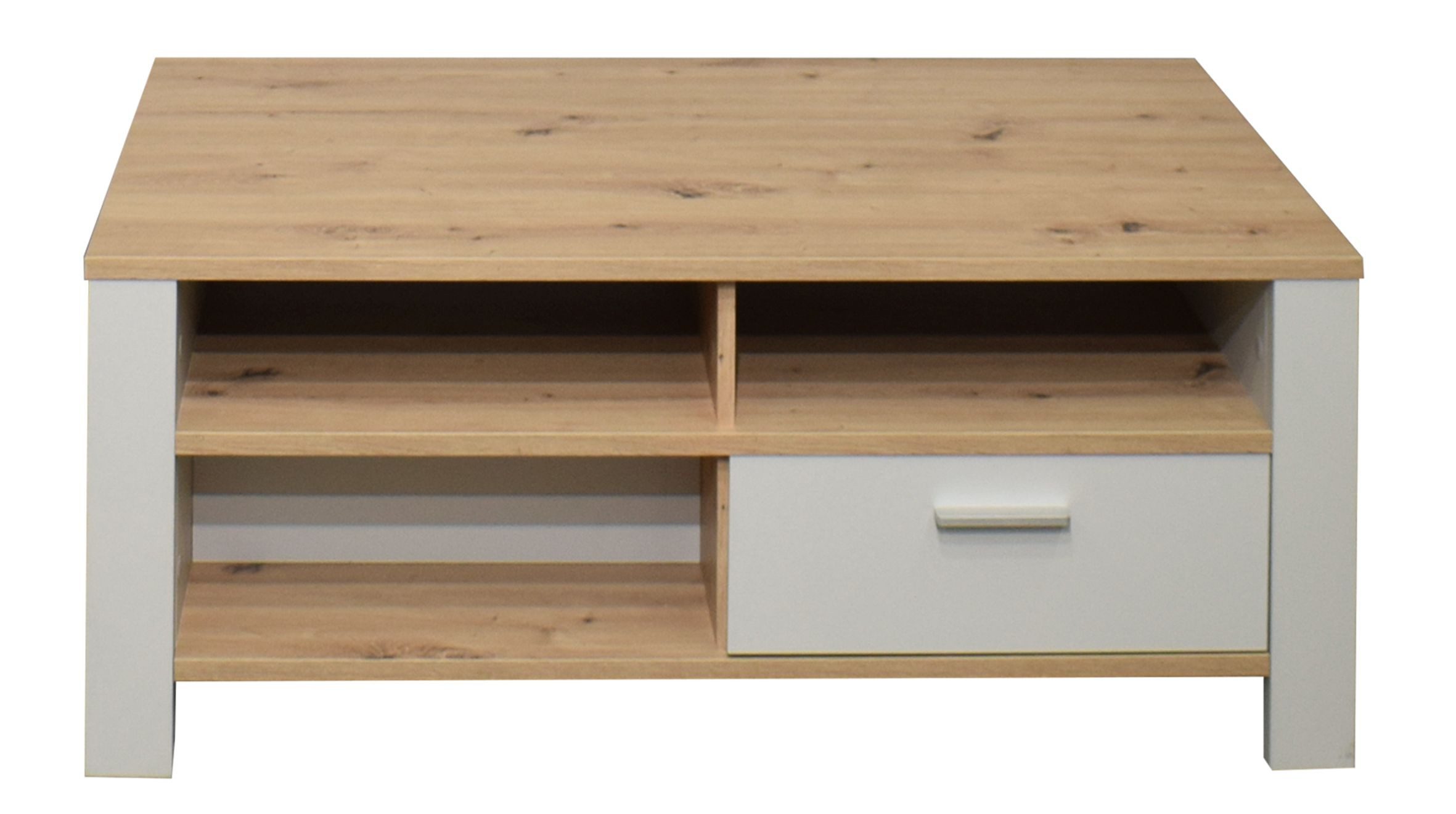 FURNARO Couchtisch, in kreidegrau matt lack NB / asteiche B/H/T: 111x45x60 cm