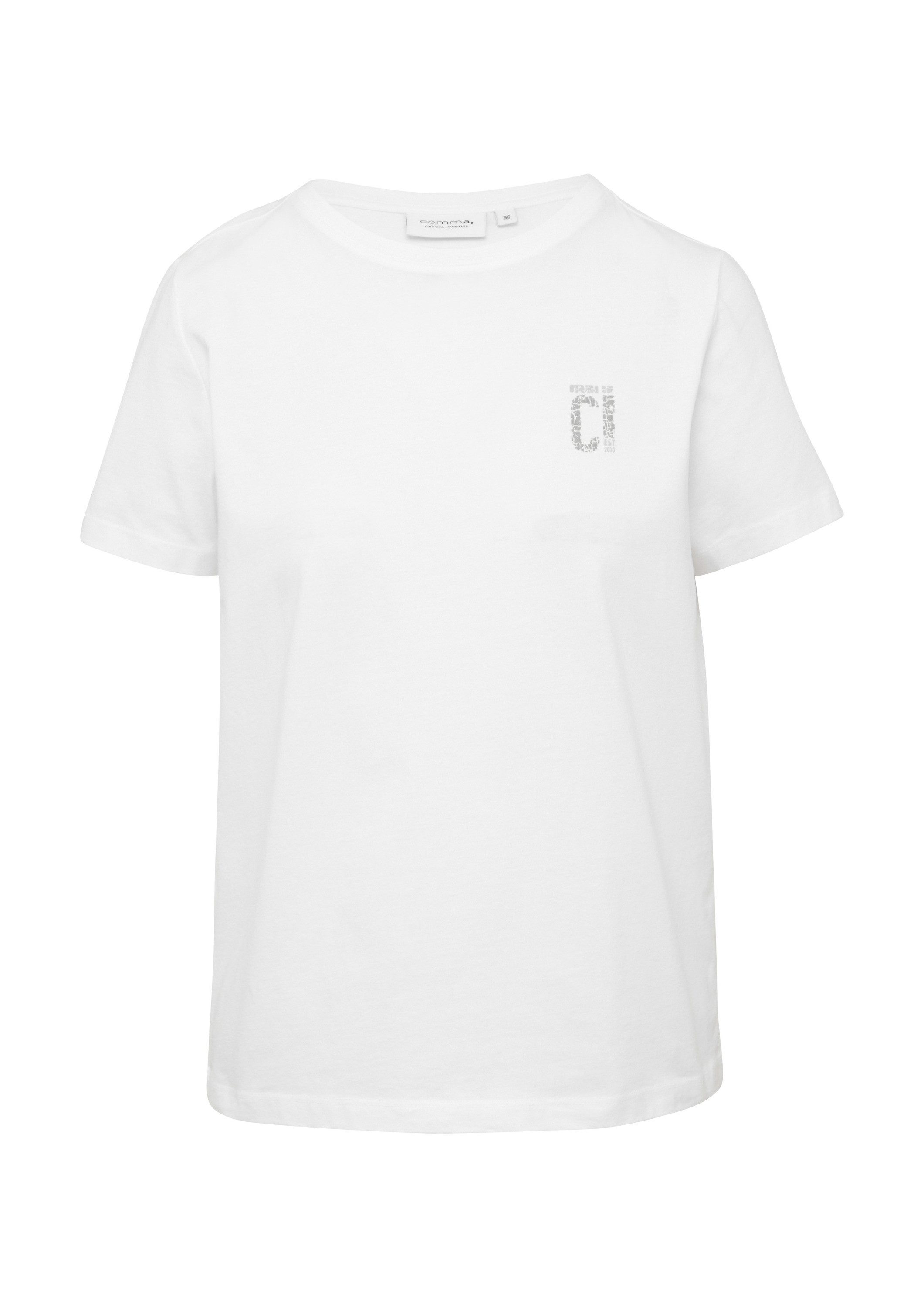 comma Kurzarmshirt T-Shirt T-Shirt aus Baumwolle mit Artwork