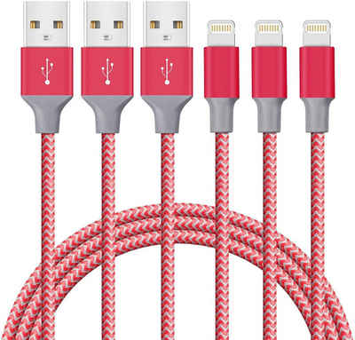 Quntis »3Pack 2m iPhone Ladekabel, Apple-MFi-Zertifiziert Lightning Kabel« USB-Kabel, (200 cm), Nylon