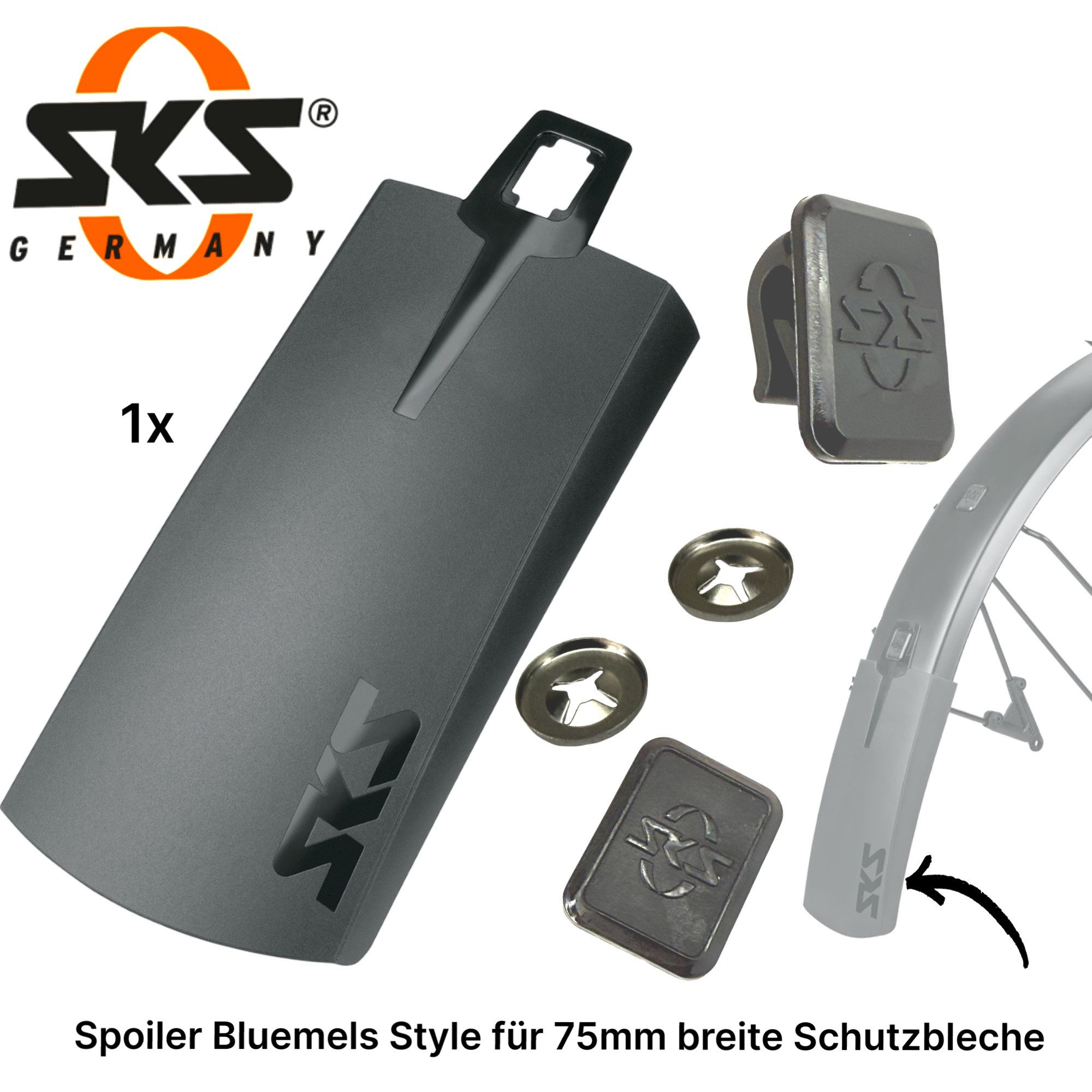 SKS Fahrrad-Montageständer SKS Spoiler Bluemels Style Fahrrad Schutzblech XXL Verlängerung