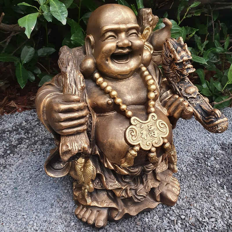 Aspinaworld Gartenfigur Chinesische Buddha Figur 43 cm wetterfest