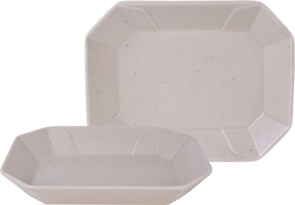 CreaTable Servierschale Box, Steinzeug, (Set, 2-tlg), Snackschale,  Topaktueller „Streat Food“ Trend, schwarz