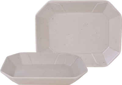 CreaTable Servierschale Box, Steinzeug, (Set, 2-tlg), Snackschale, Topaktueller „Streat Food“ Trend