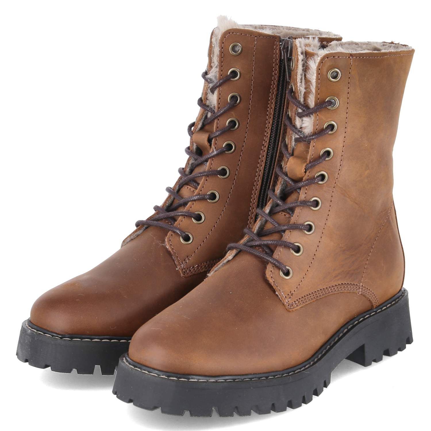 Fräulein Frida Fräulein Frida F-8550 Olivia Tabaco Damen Rauleder brown Winterstiefel