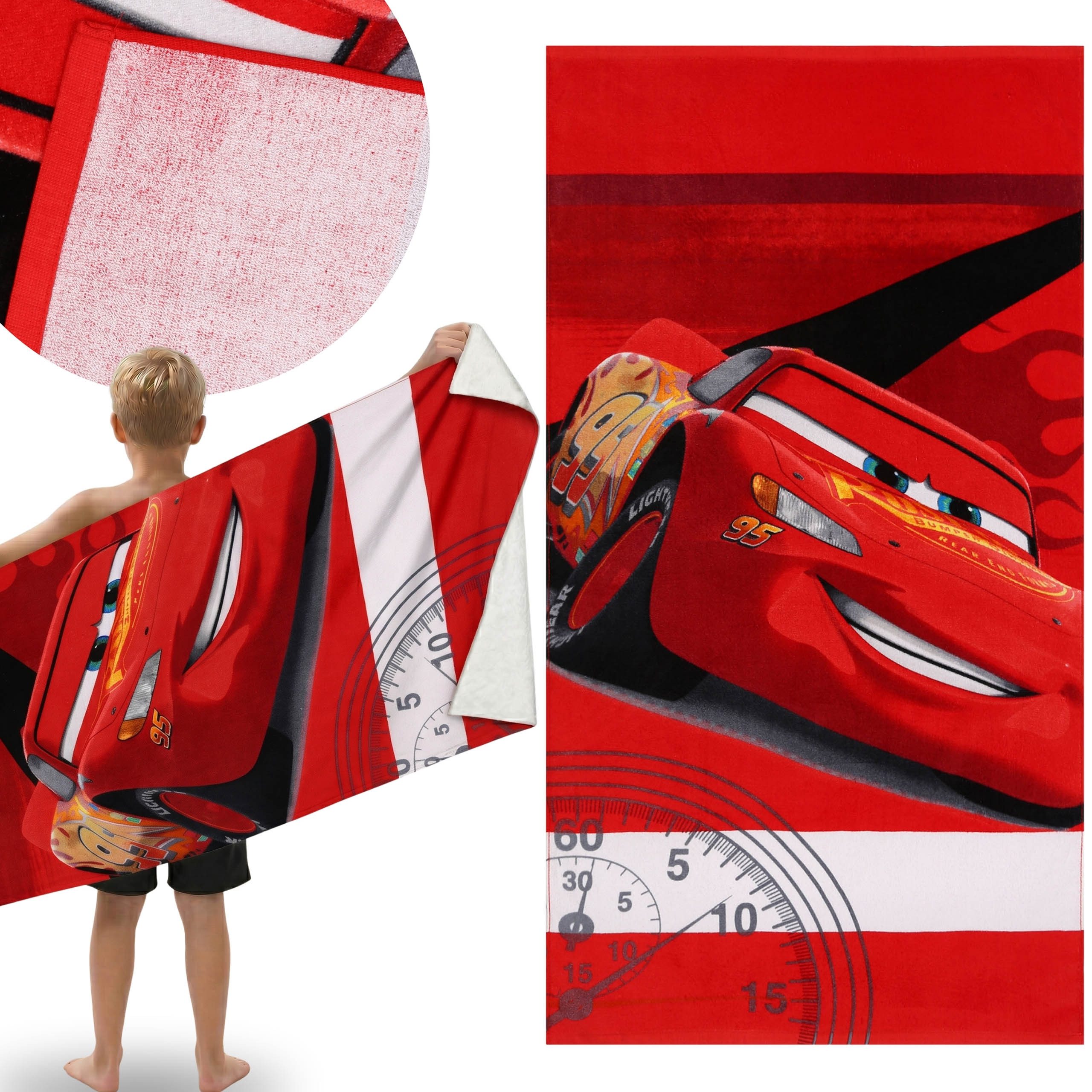 Disney Cars Badetücher Disney Cars Strandtuch für Kinder, 100 % Baumwolle, 70 x 140 cm