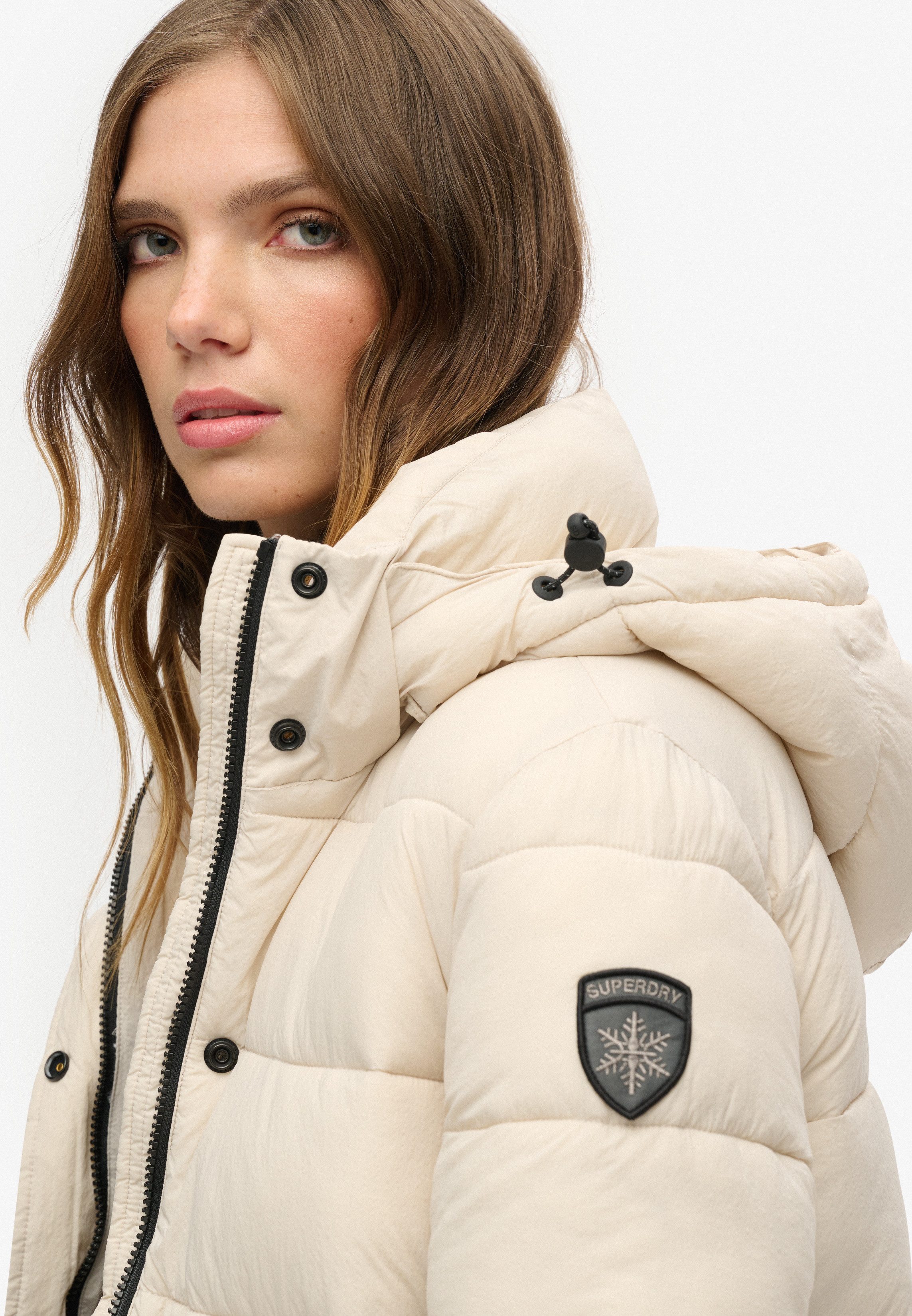 Superdry Steppjacke FAUX FUR SHORT HOOD PUFFER